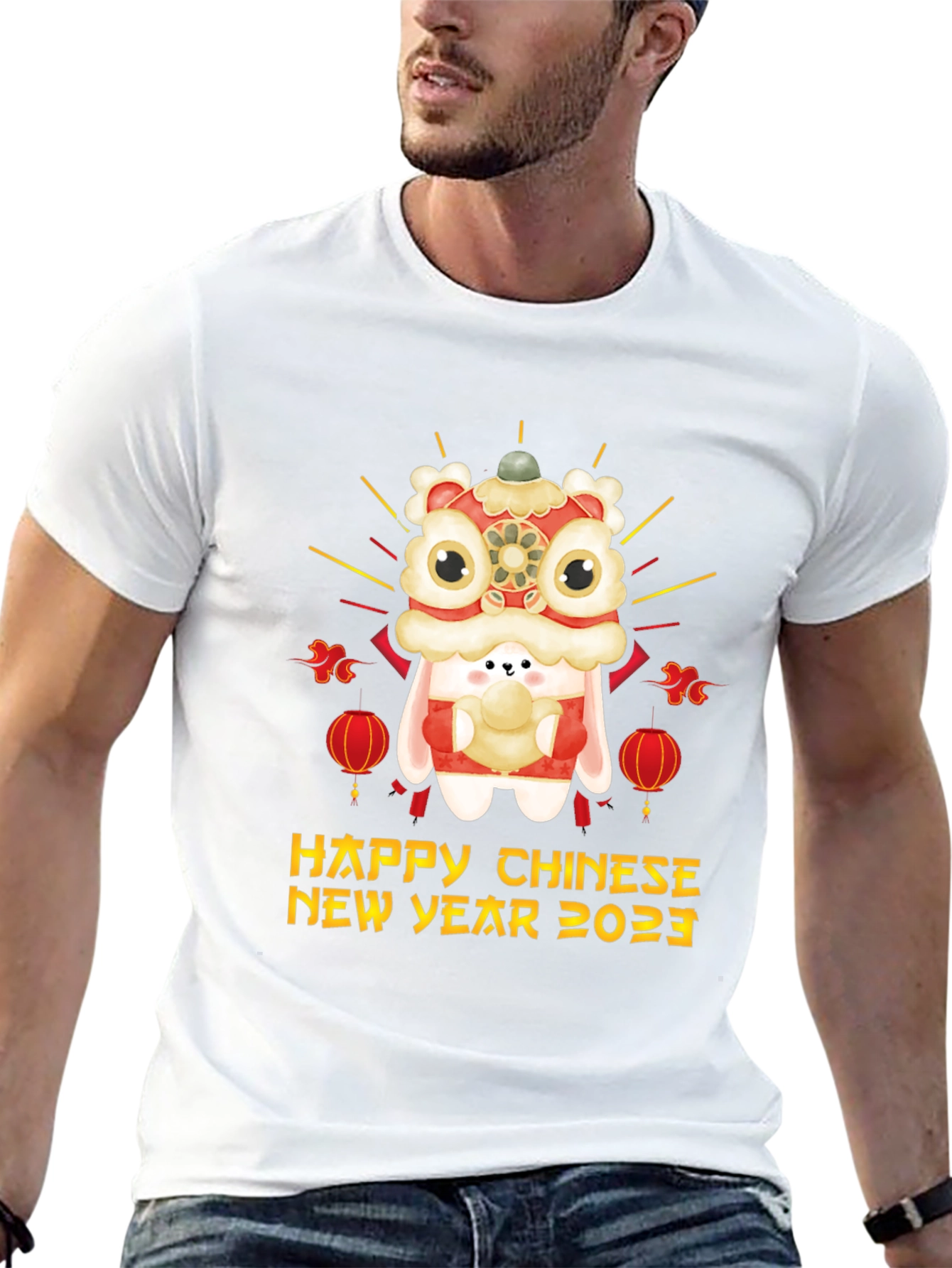 Happy Chinese New Year 2023 Rabbit Lion Dance T-Shirt