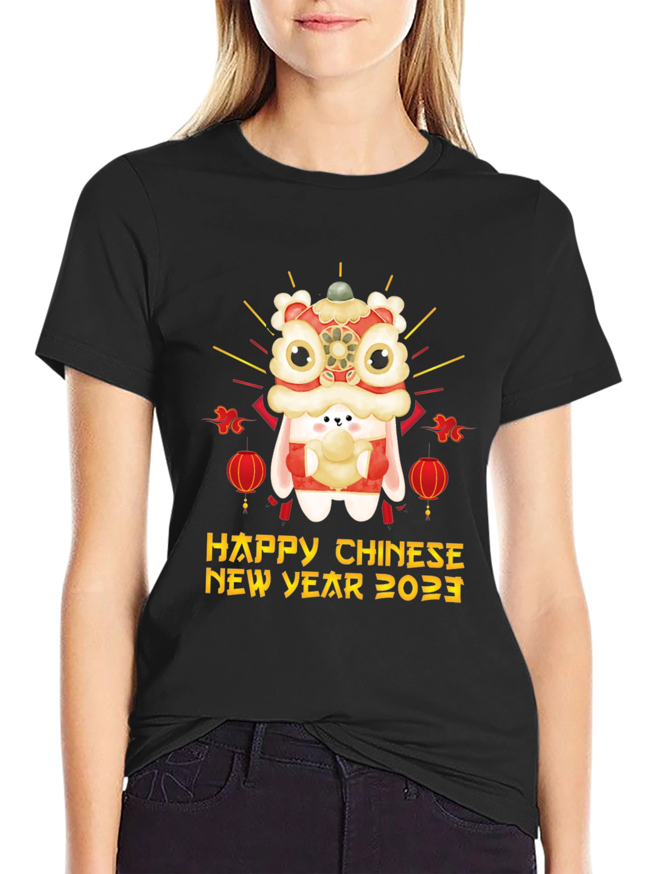 Happy Chinese New Year 2023 Rabbit Lion Dance T-Shirt