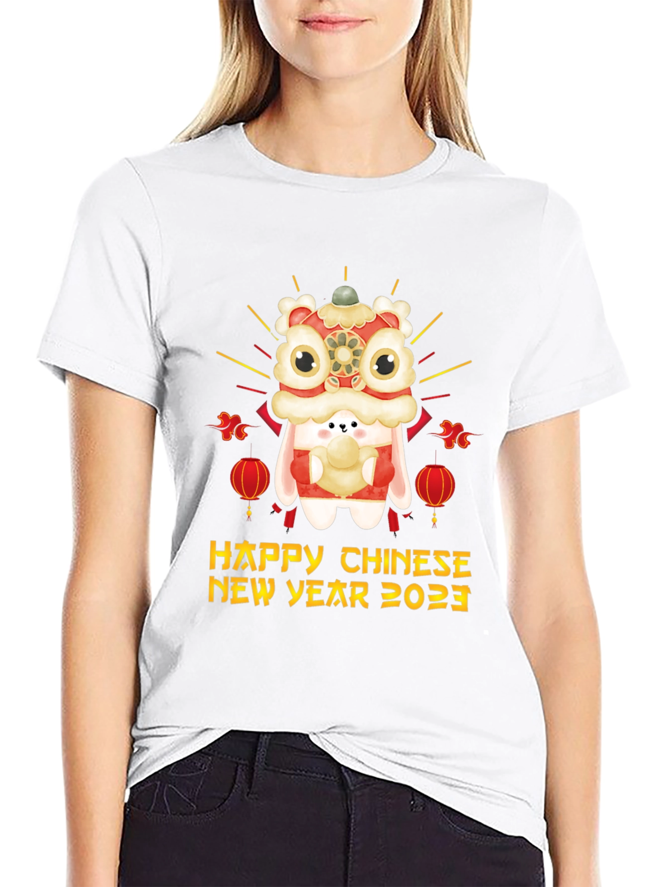 Happy Chinese New Year 2023 Rabbit Lion Dance T-Shirt