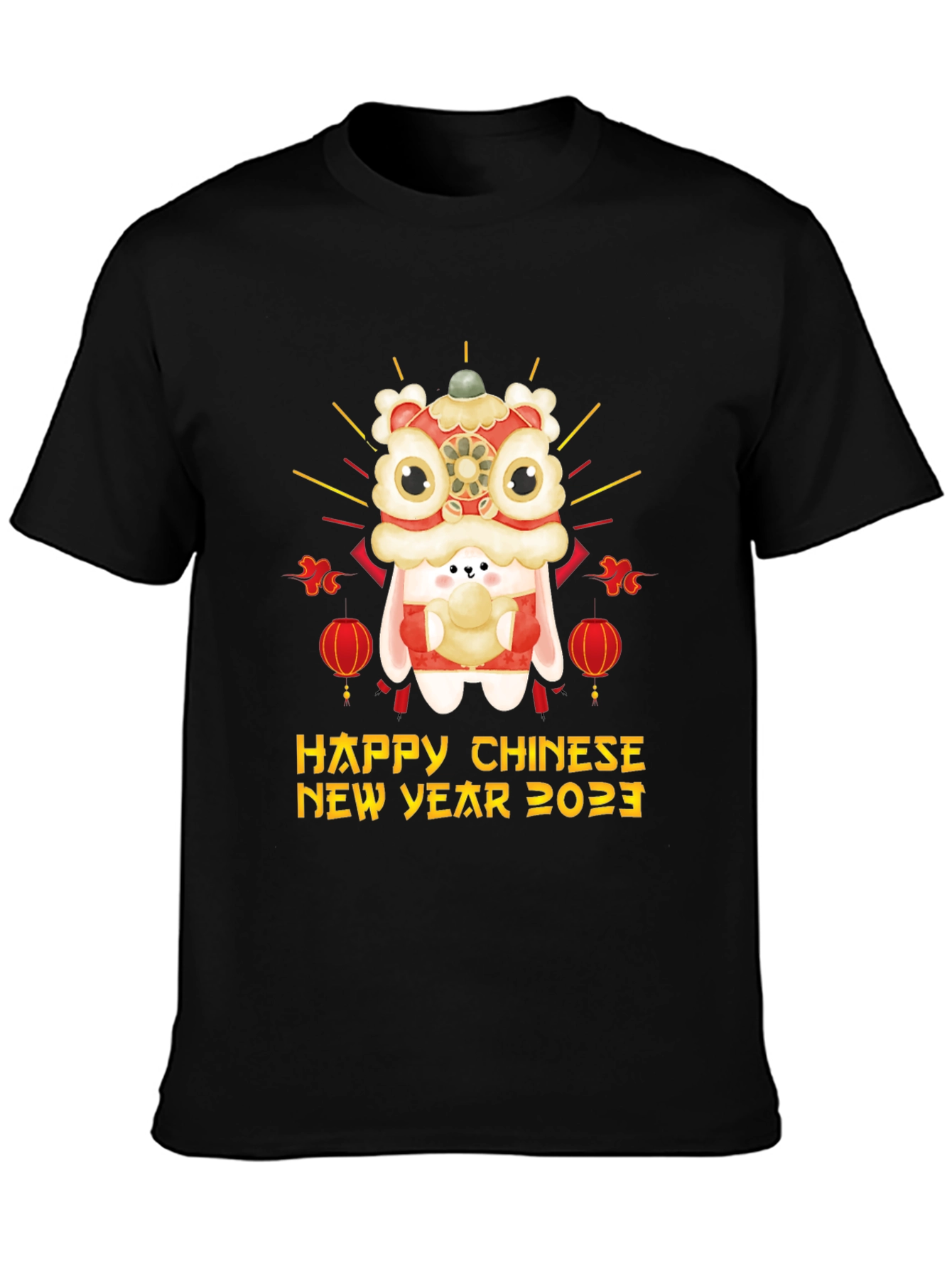 Happy Chinese New Year 2023 Rabbit Lion Dance T-Shirt