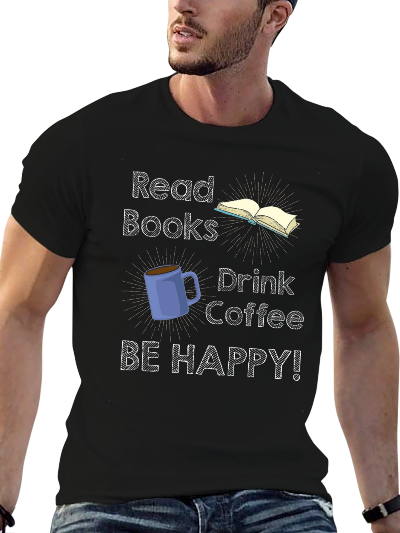 Read Books Drink Coffee Be Happy T-Shirt