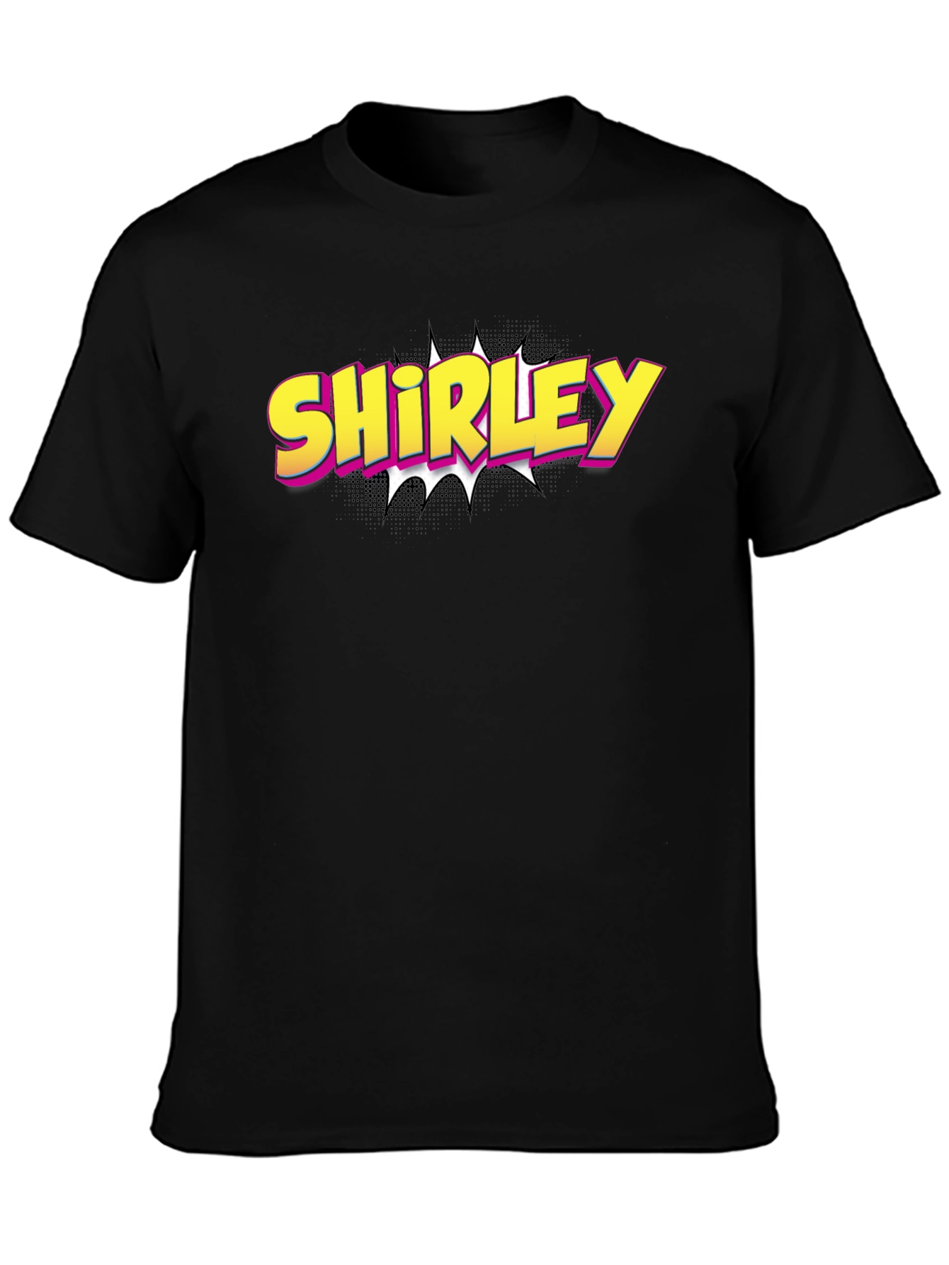 Shirley Comic Book Style Graphic Tee - Black