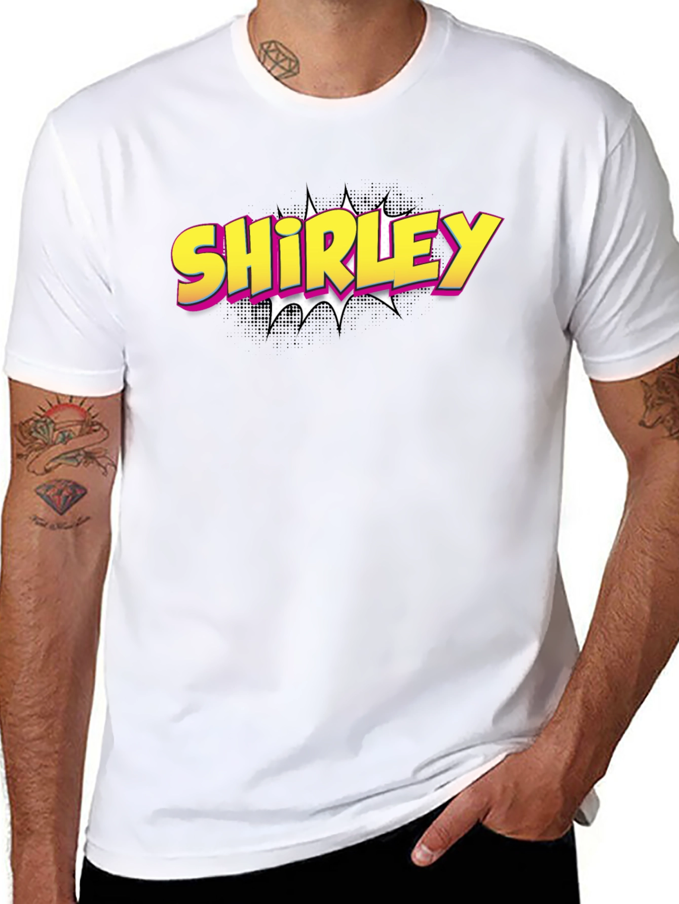 Shirley Comic Book Style Graphic Tee - Black