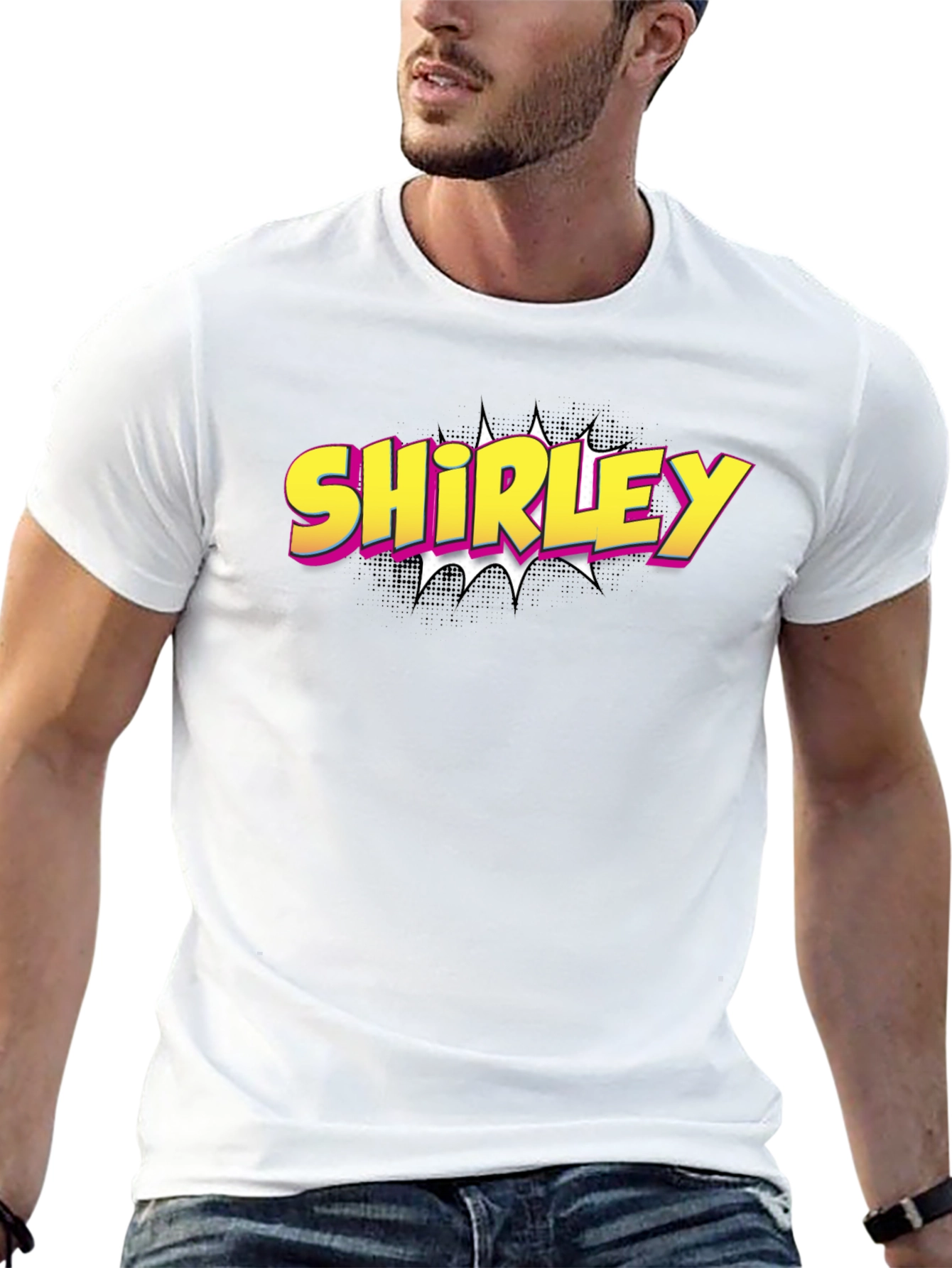 Shirley Comic Book Style Graphic Tee - Black