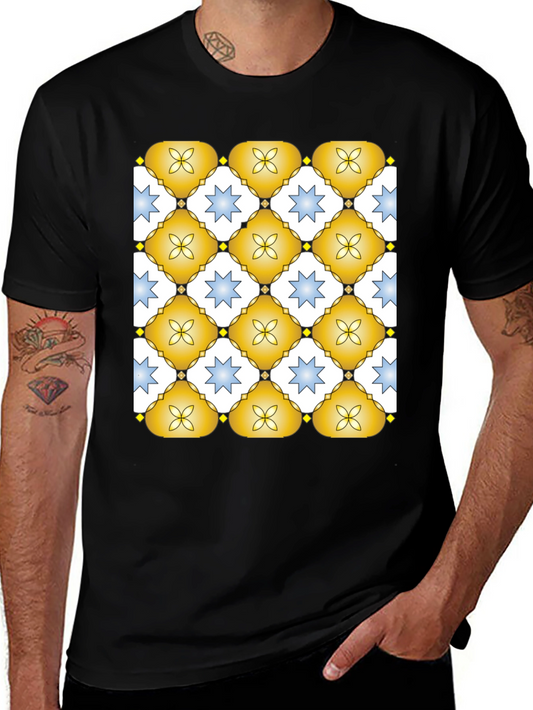 Patterned Crew Neck T-Shirt