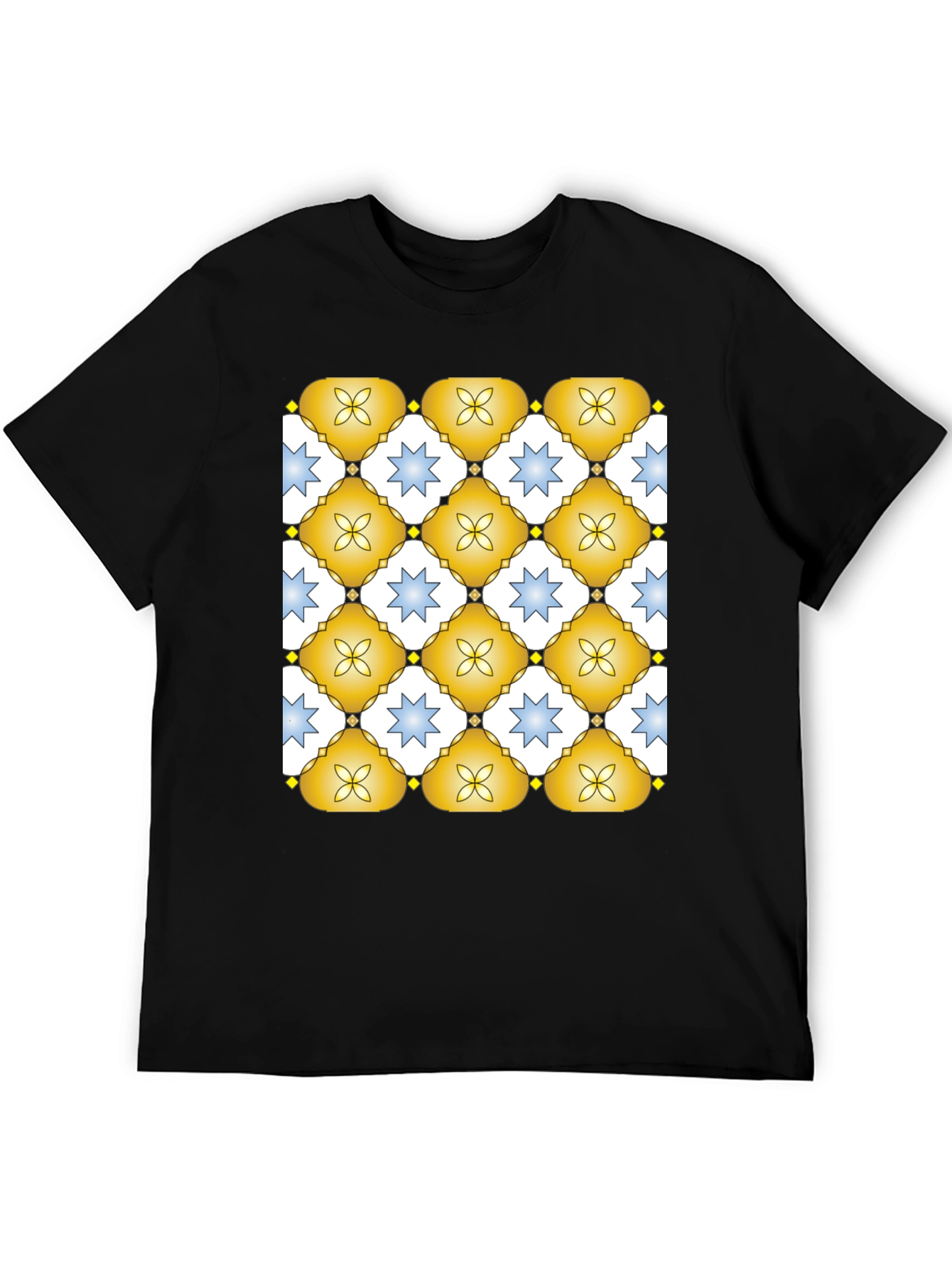 Patterned Crew Neck T-Shirt
