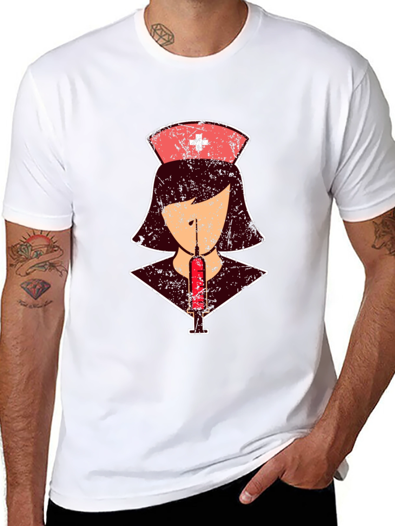 Nurse Syringe Graphic T-Shirt - Unisex Casual Tee