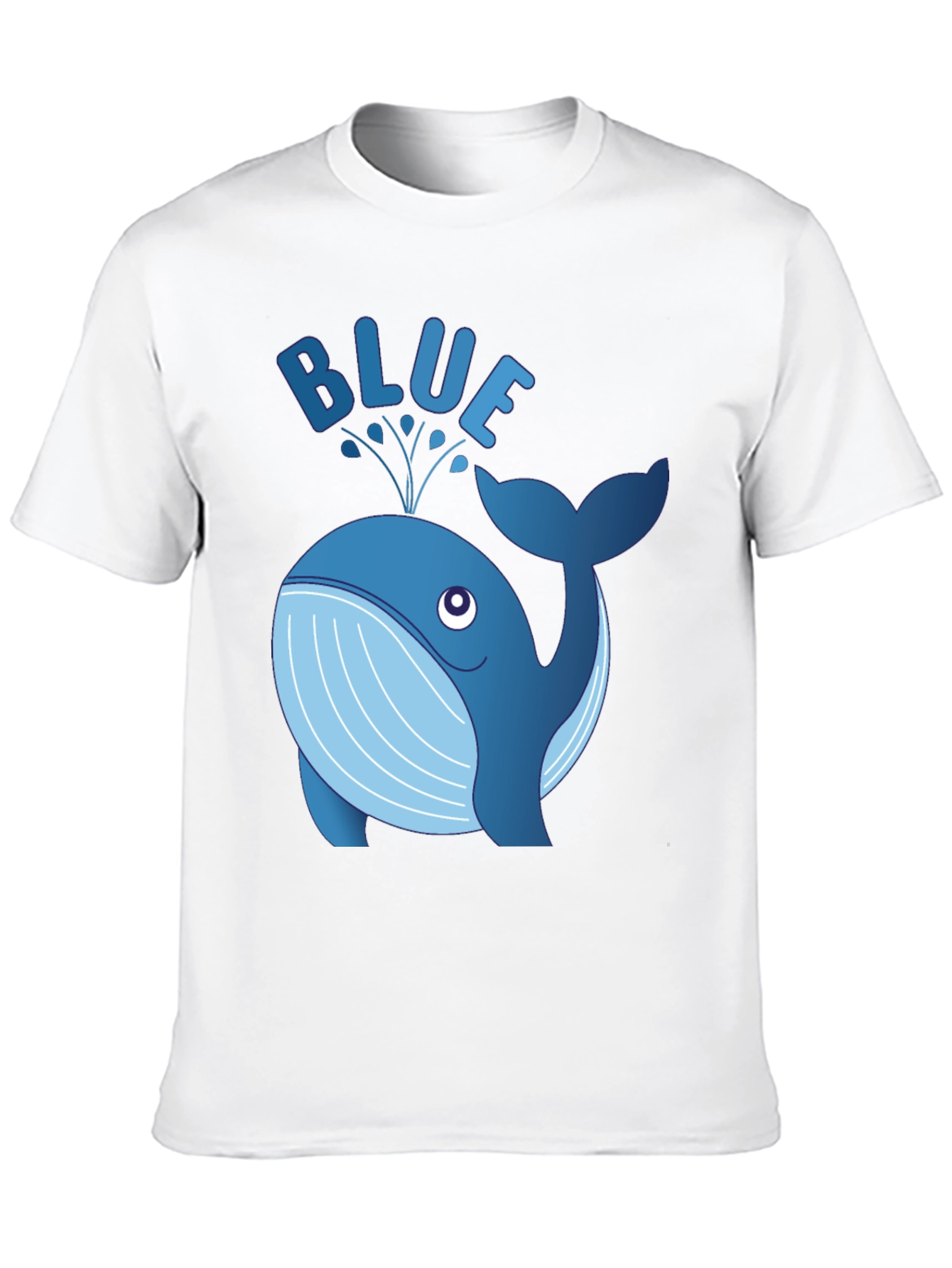 Blue Whale Graphic Tee - Black Cotton T-Shirt