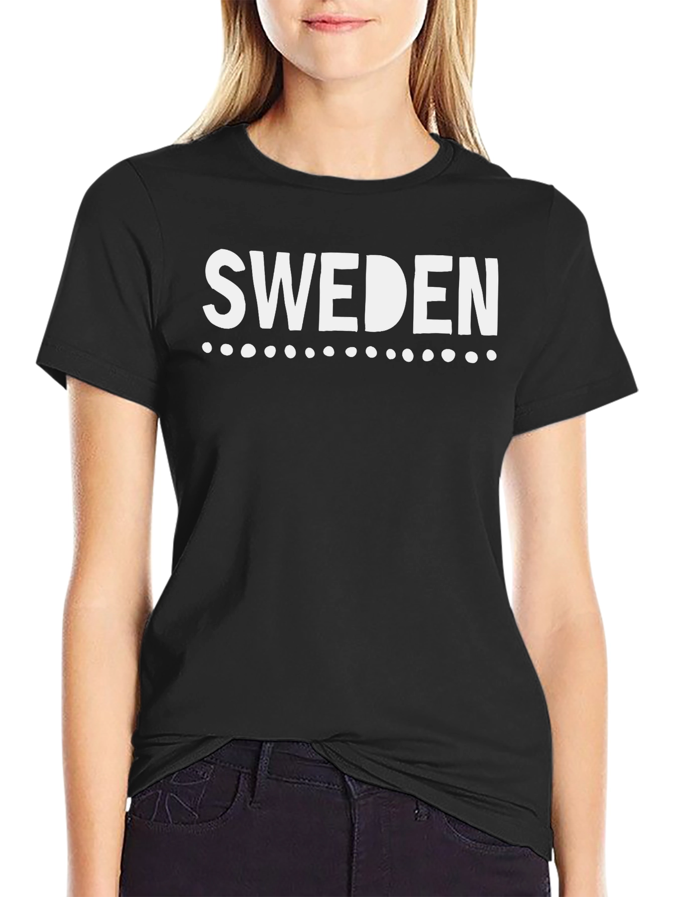 Sweden Graphic Tee - Black Cotton T-Shirt