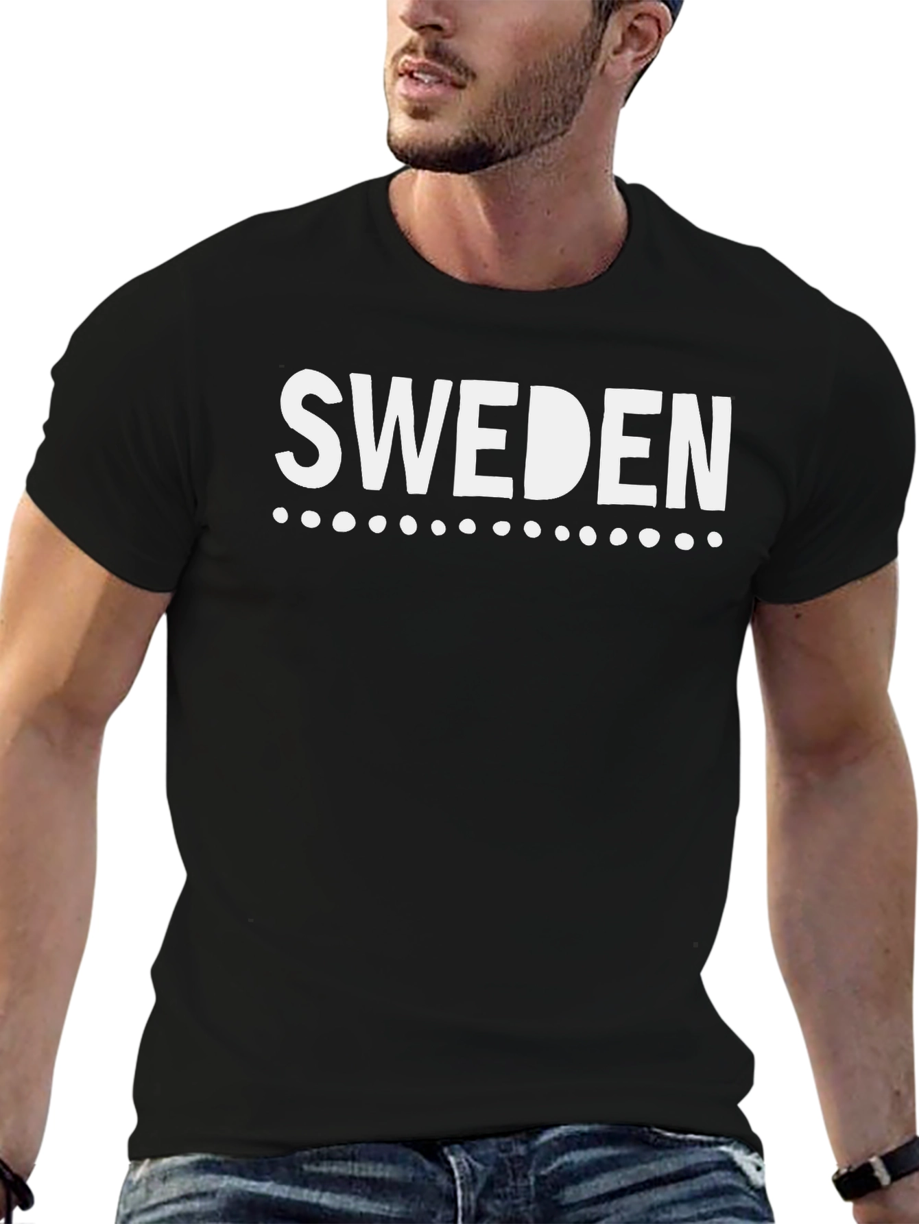 Sweden Graphic Tee - Black Cotton T-Shirt