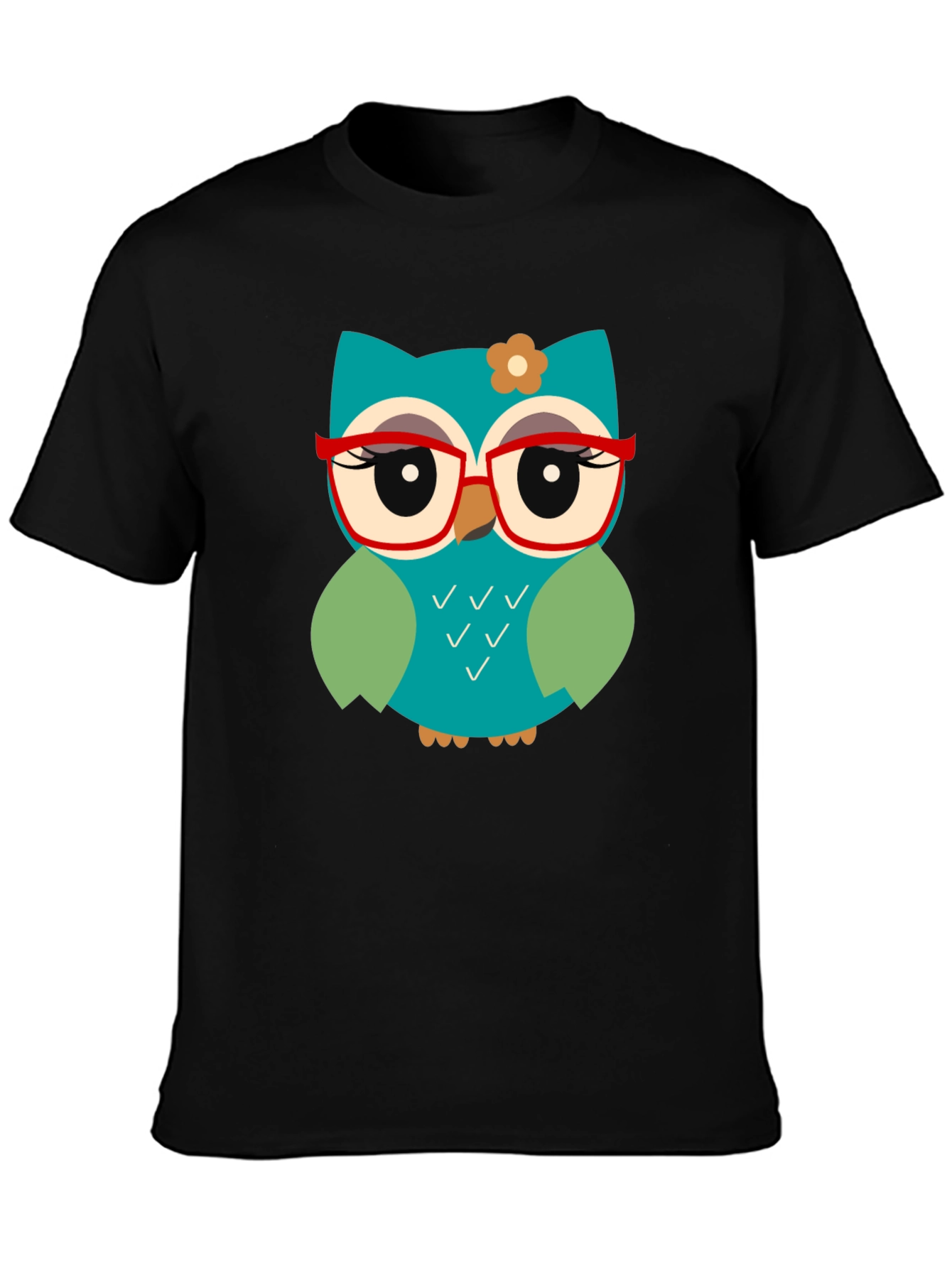 Cute Owl Graphic Tee - Stylish Black T-Shirt