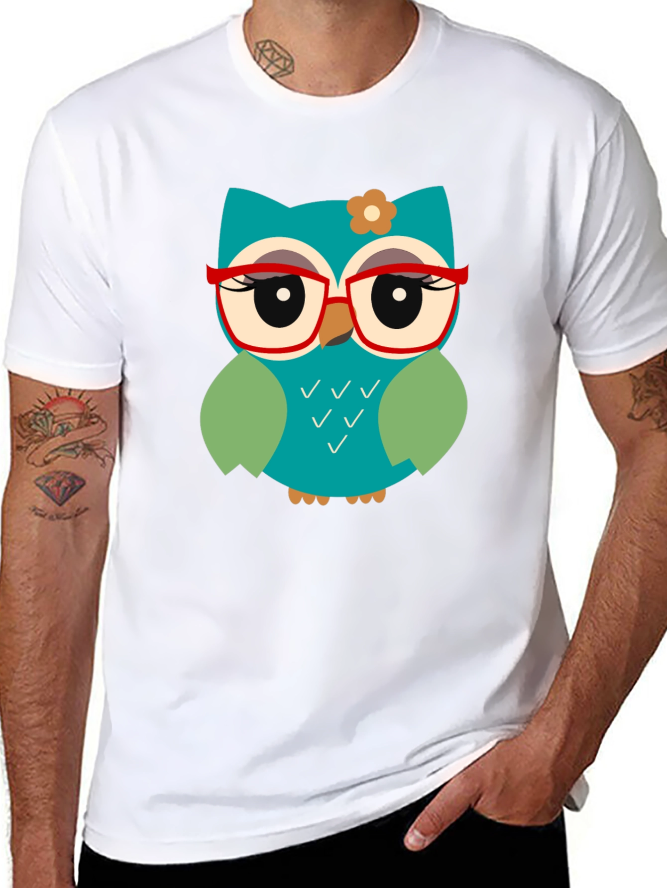 Cute Owl Graphic Tee - Stylish Black T-Shirt