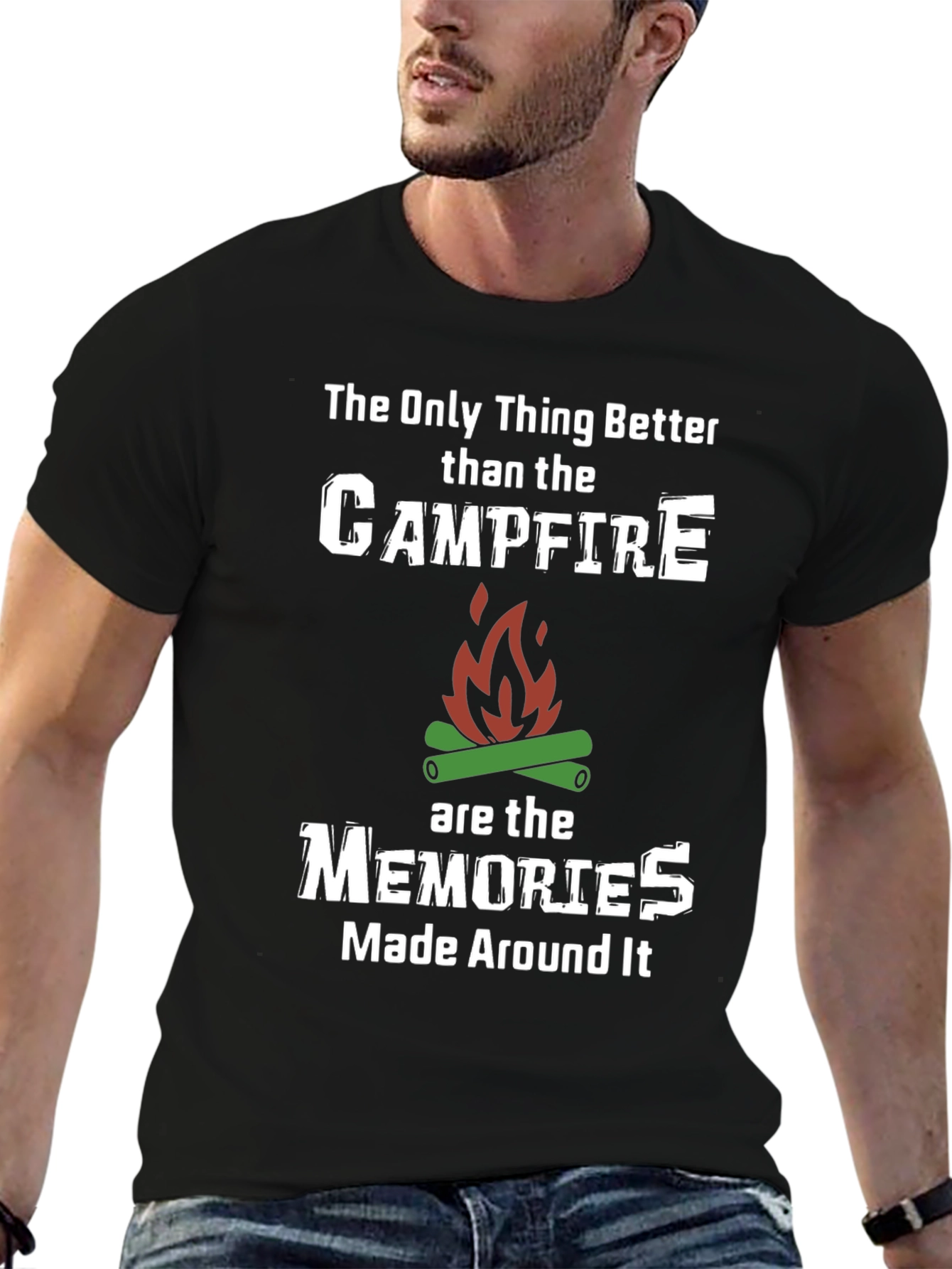 Campfire Memories Graphic T-Shirt - Black