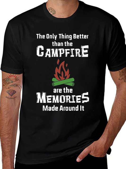 Campfire Memories Graphic T-Shirt - Black