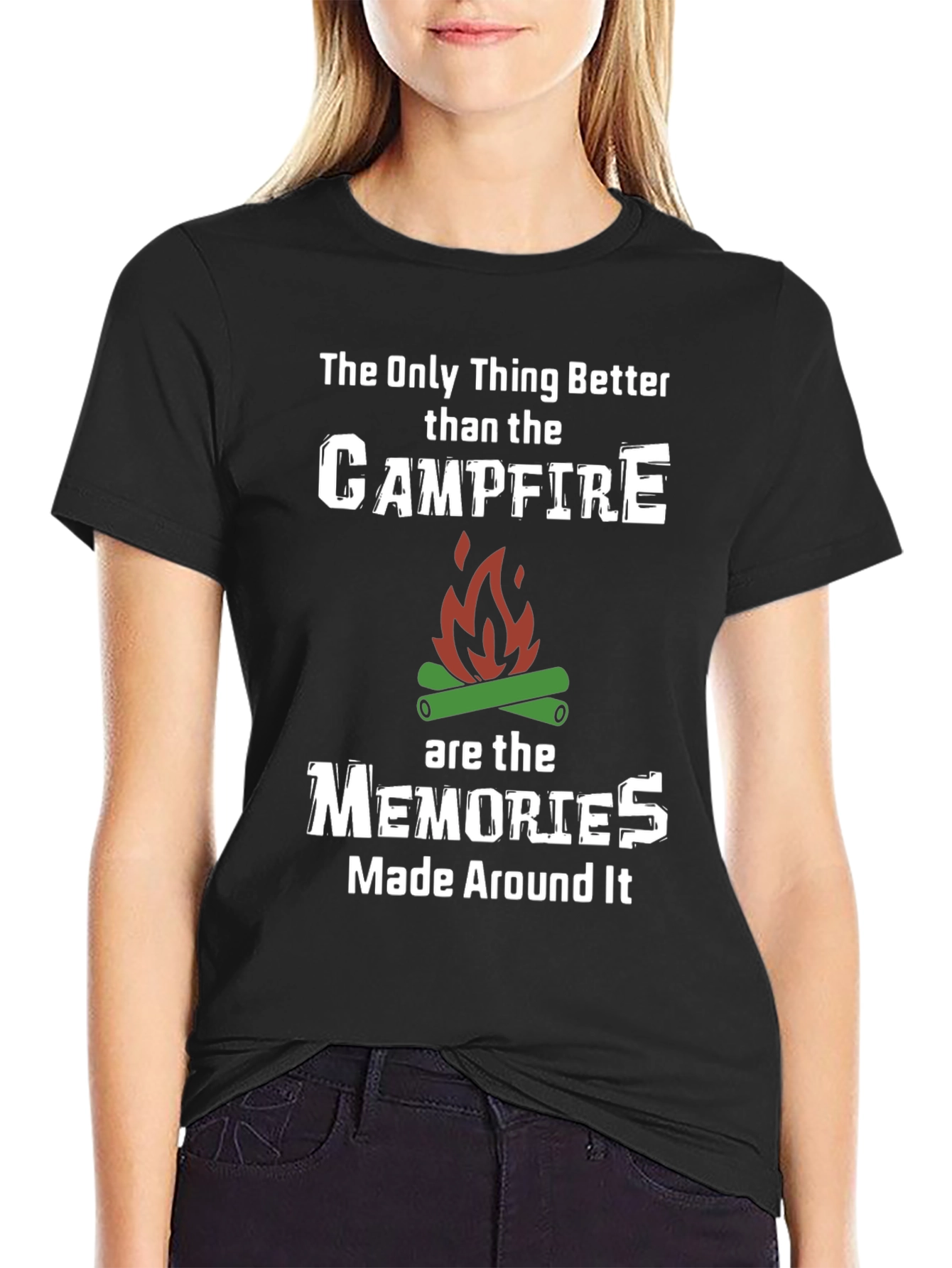 Campfire Memories Graphic T-Shirt - Black