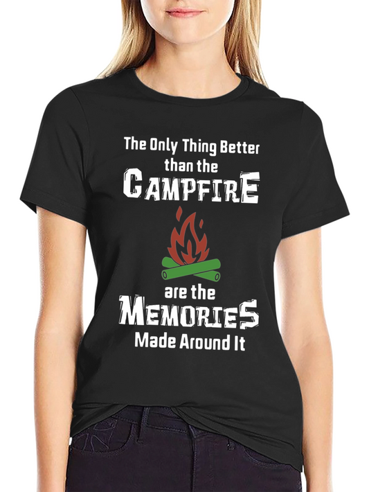 Campfire Memories Graphic T-Shirt - Black