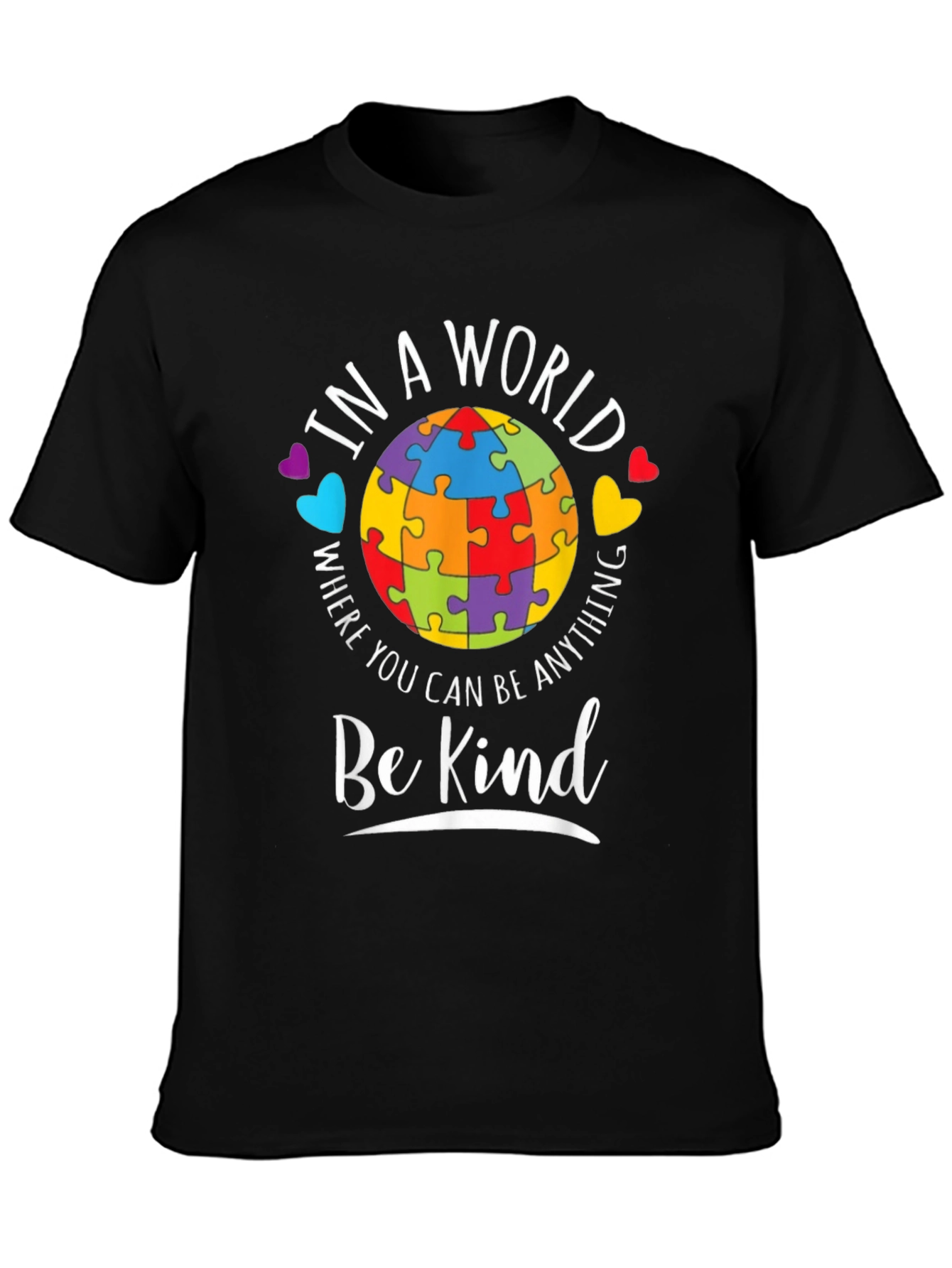 Be Kind T-Shirt - Autism Awareness Puzzle Piece Design