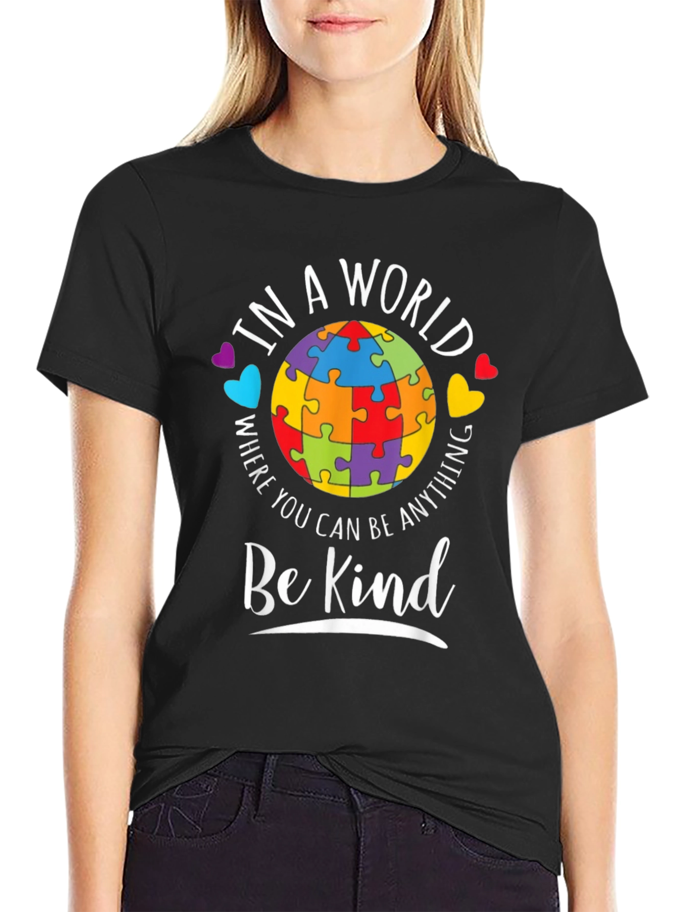 Be Kind T-Shirt - Autism Awareness Puzzle Piece Design