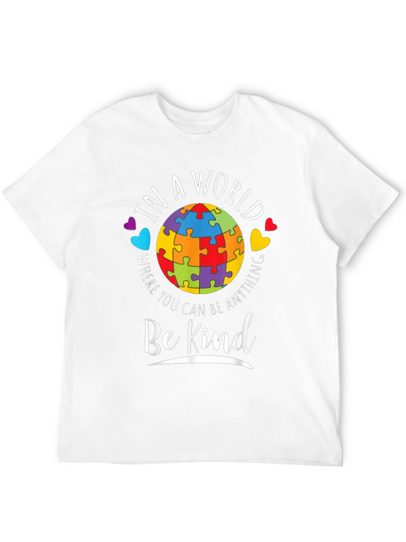 Be Kind T-Shirt - Autism Awareness Puzzle Piece Design