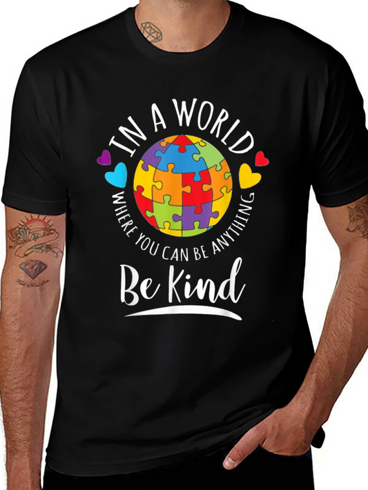 Be Kind T-Shirt - Autism Awareness Puzzle Piece Design