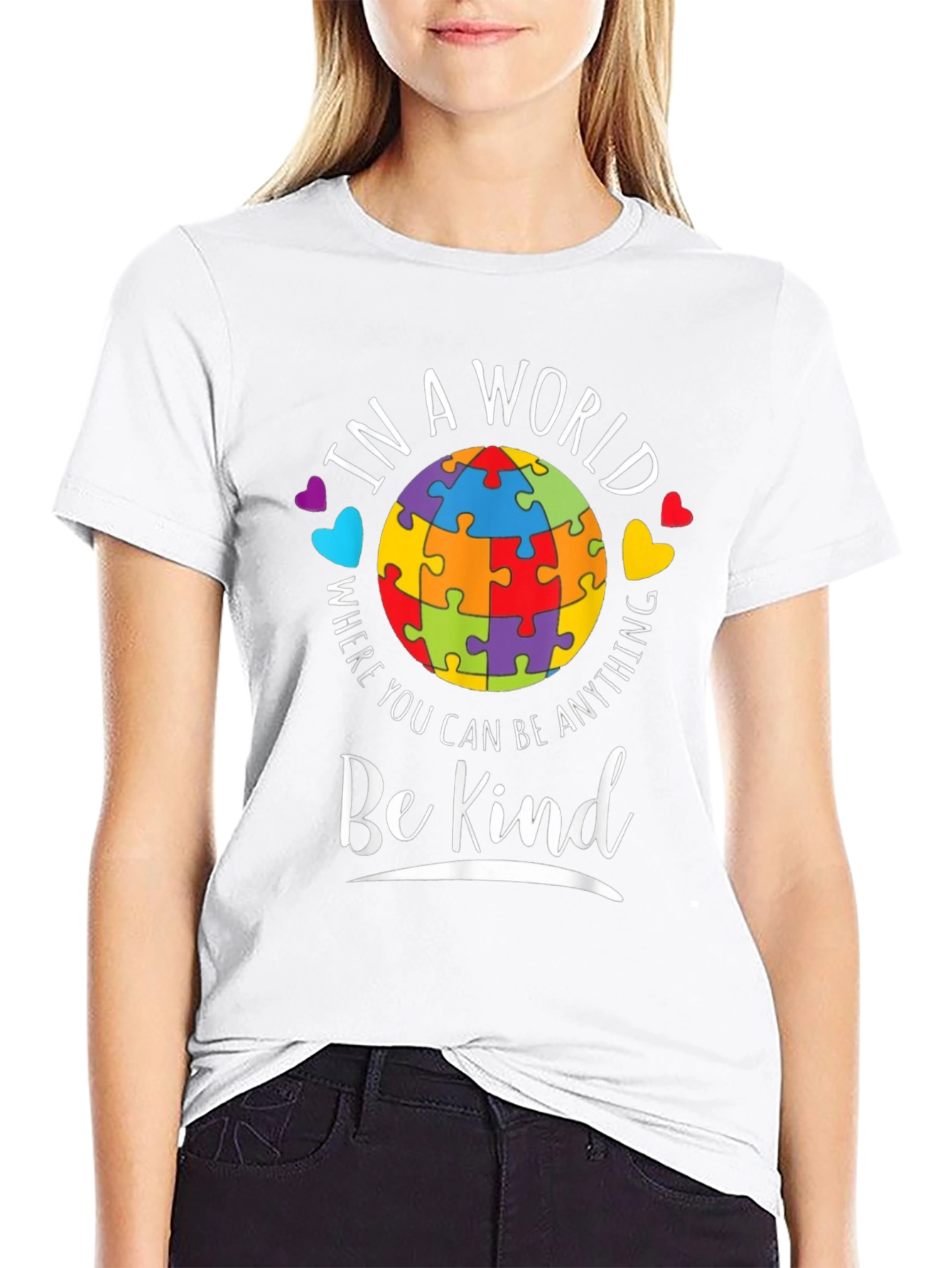 Be Kind T-Shirt - Autism Awareness Puzzle Piece Design