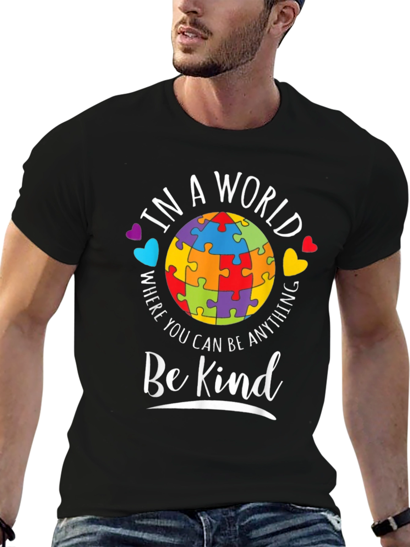 Be Kind T-Shirt - Autism Awareness Puzzle Piece Design
