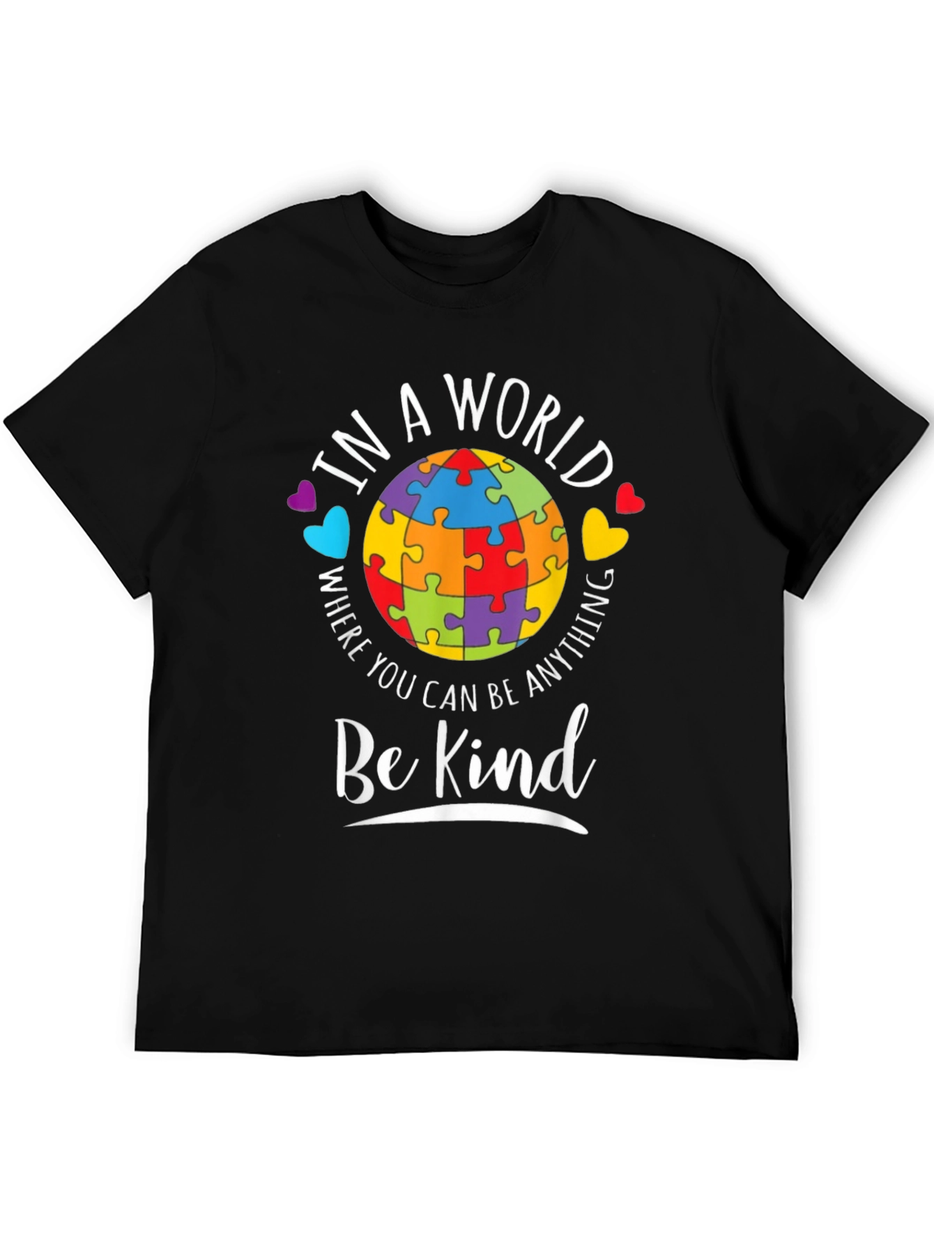 Be Kind T-Shirt - Autism Awareness Puzzle Piece Design