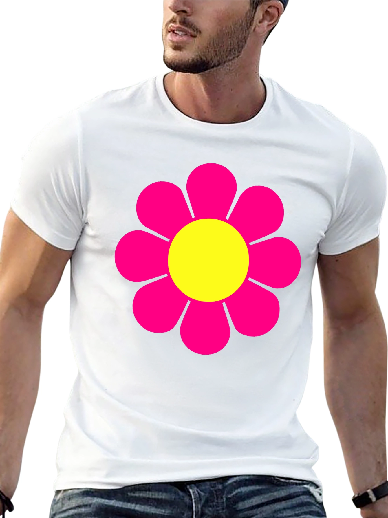 Retro Floral Graphic Tee - Black
