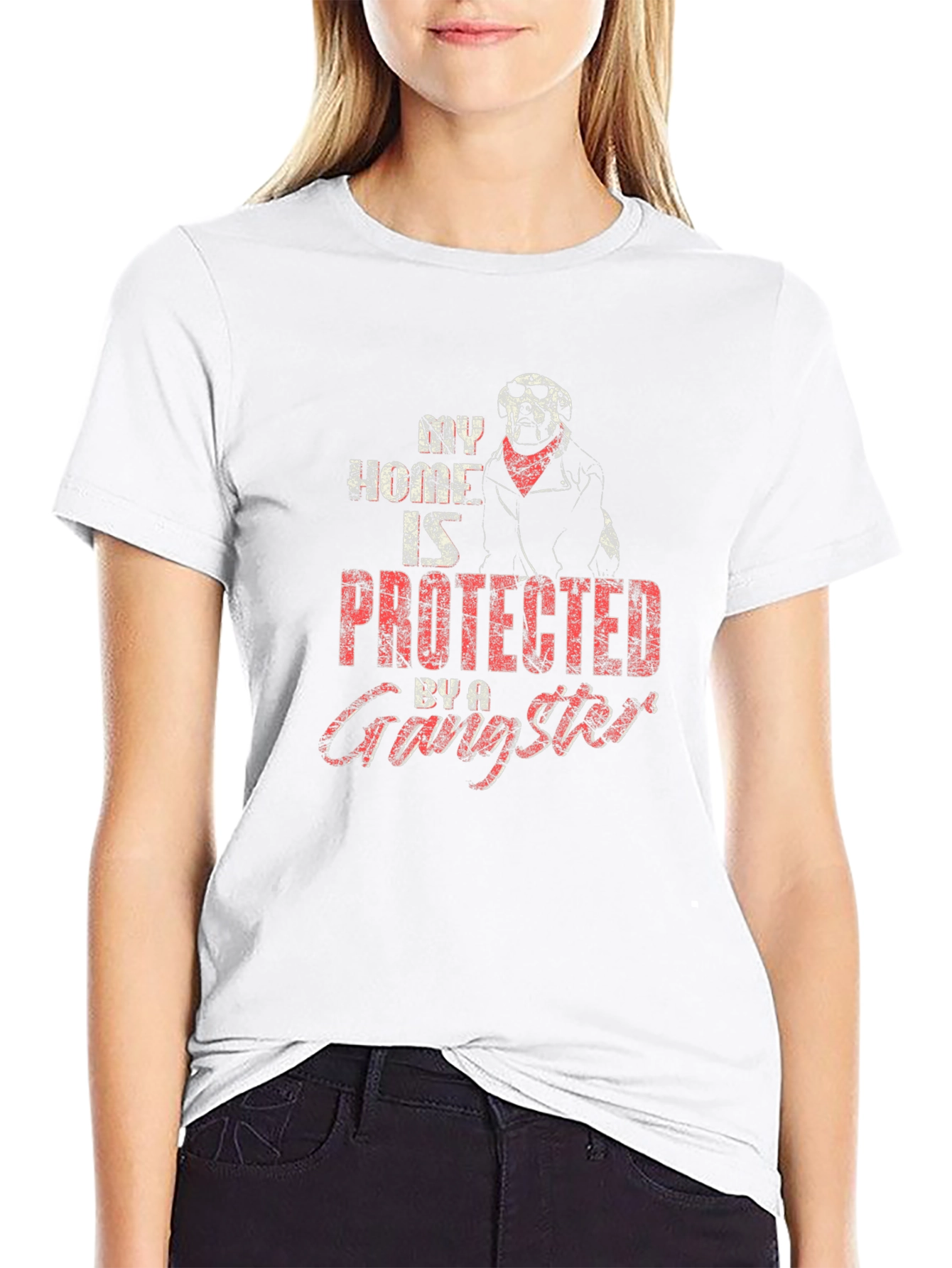 Gangster Dog T-Shirt: My Home Is Protected