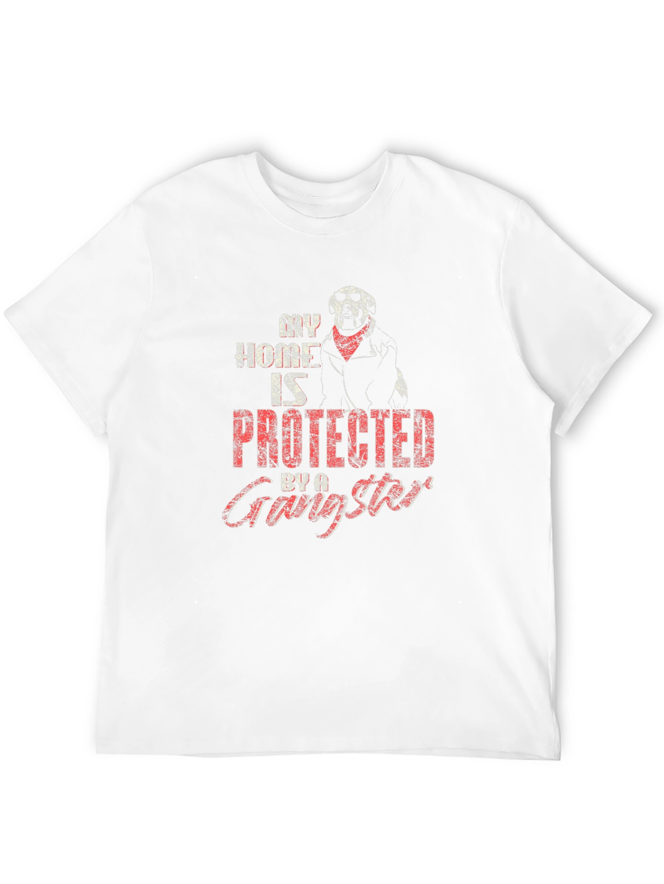 Gangster Dog T-Shirt: My Home Is Protected