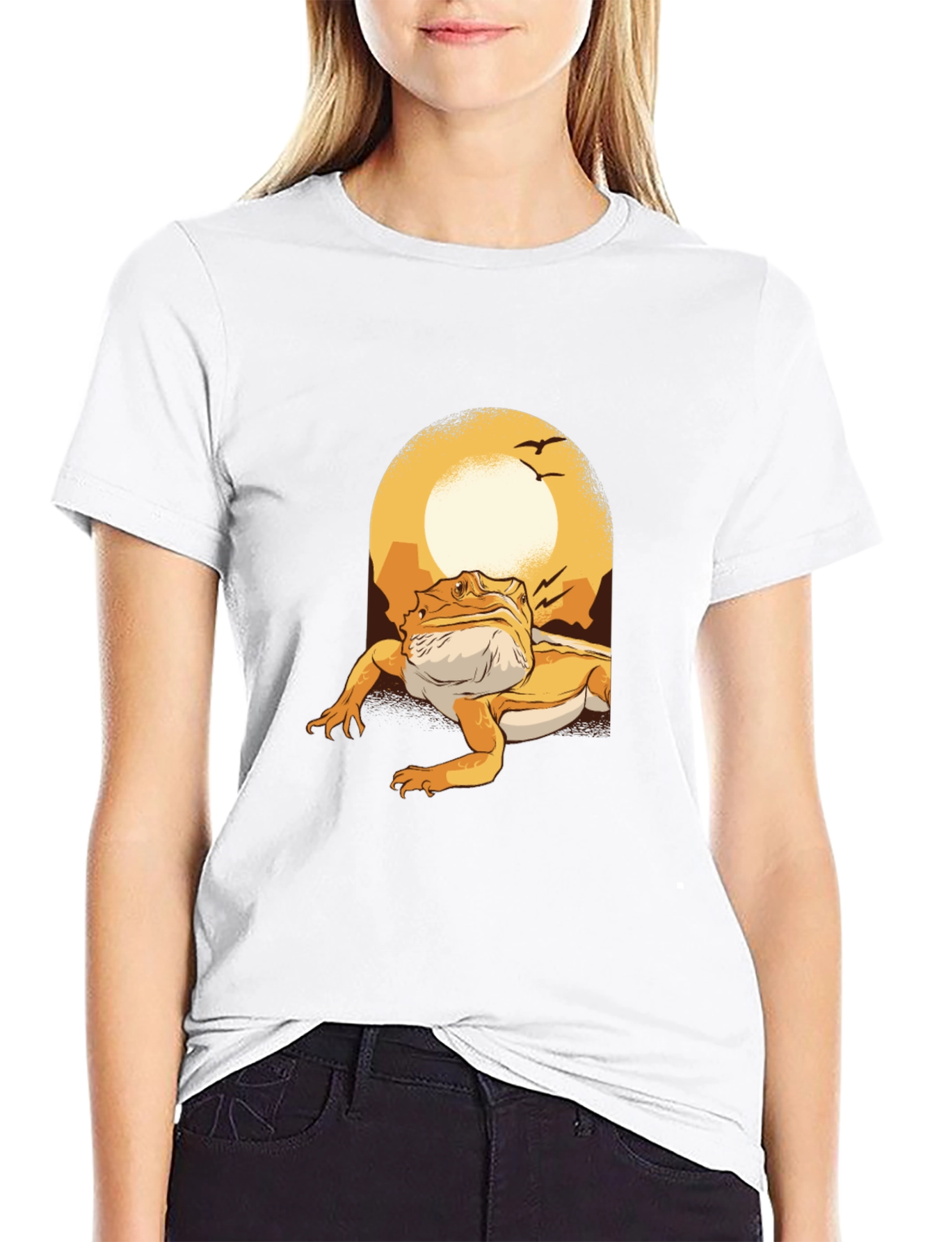 Bearded Dragon Sunset Graphic Tee