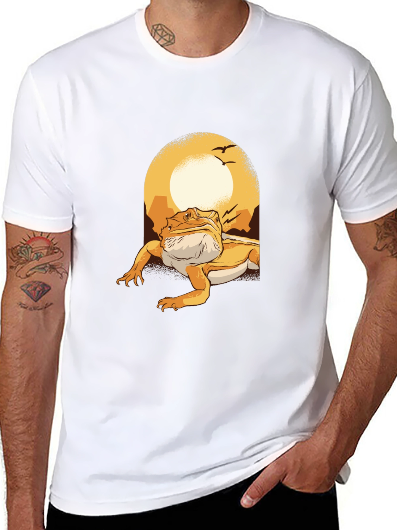 Bearded Dragon Sunset Graphic Tee