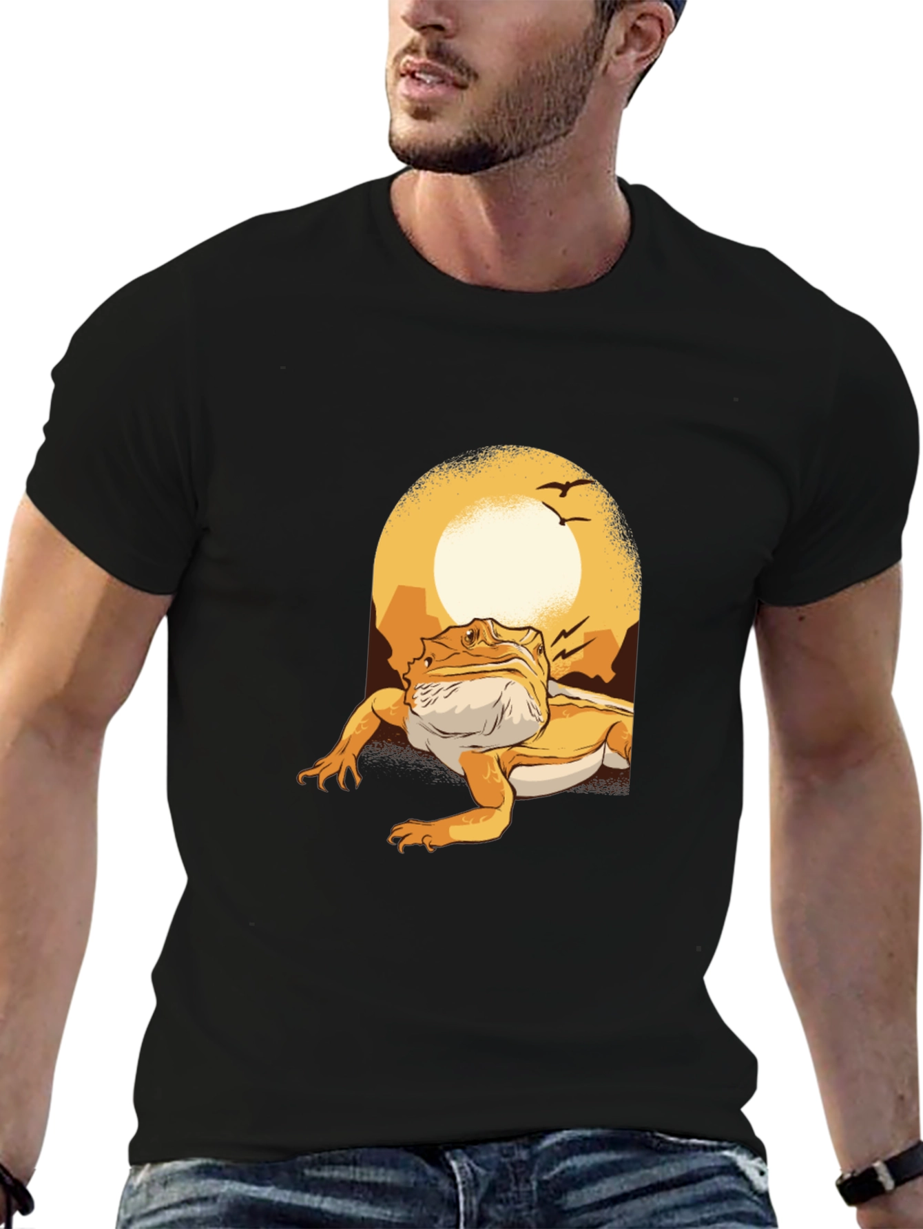 Bearded Dragon Sunset Graphic Tee