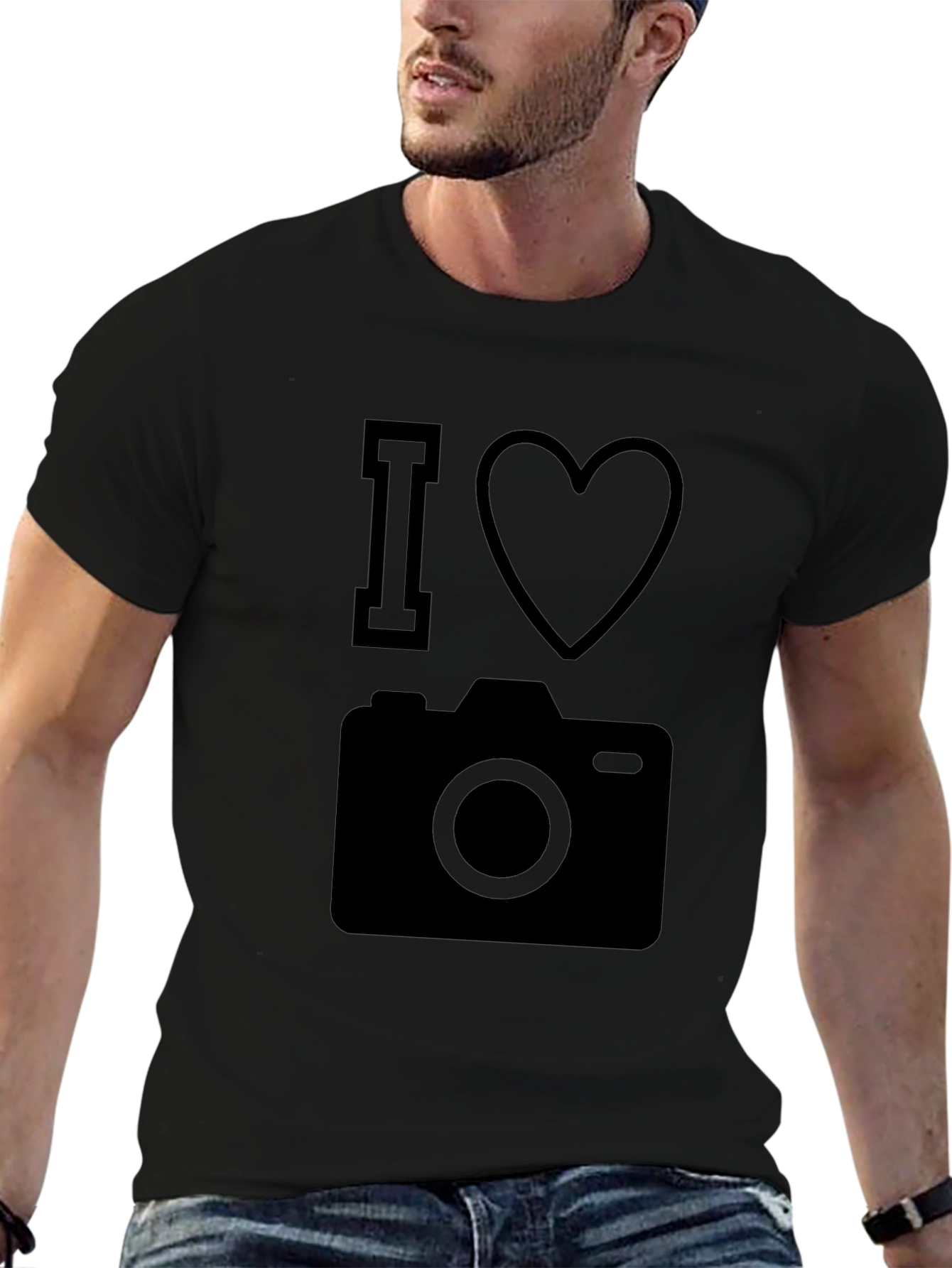 I Love Camera Black T-Shirt