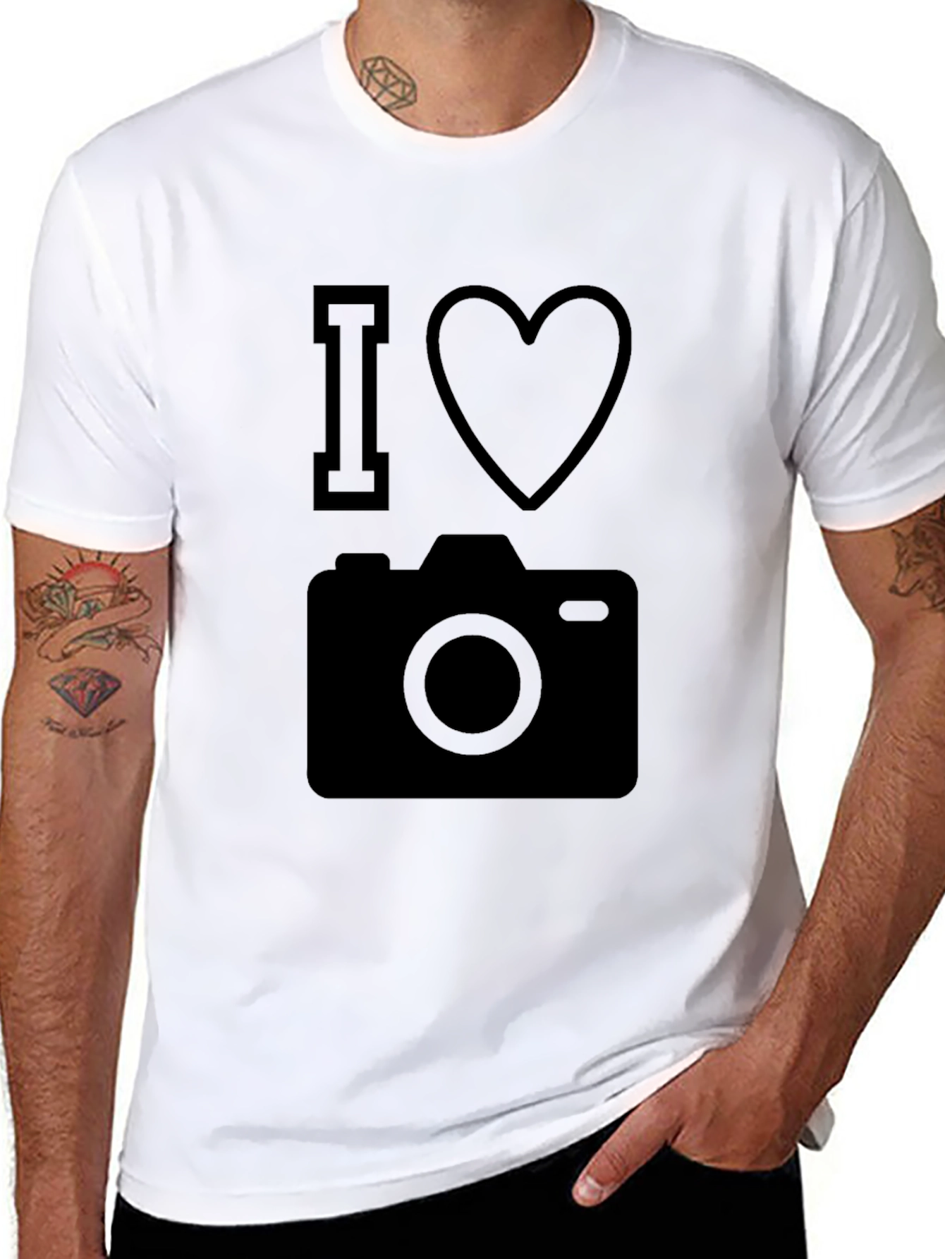 I Love Camera Black T-Shirt