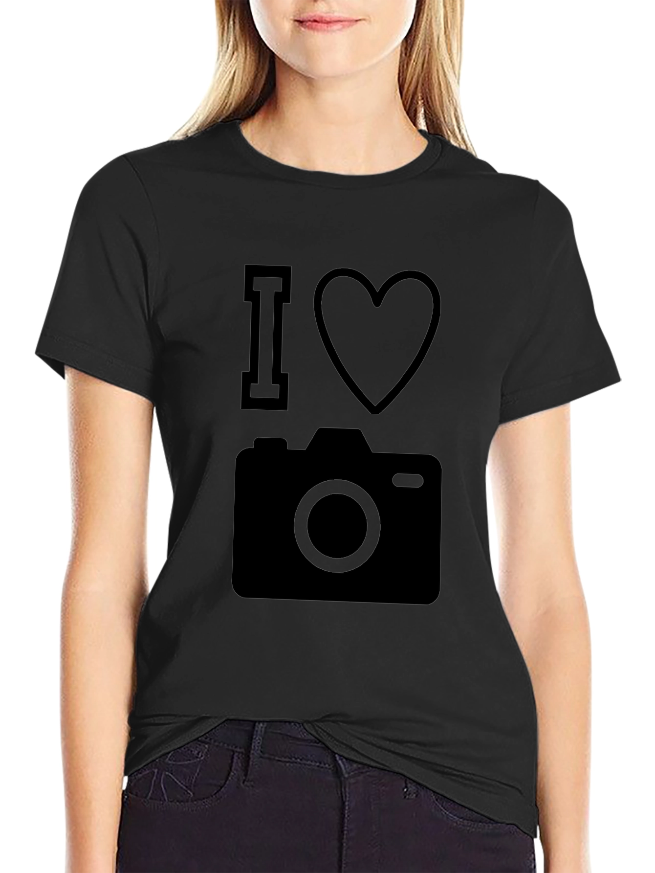 I Love Camera Black T-Shirt