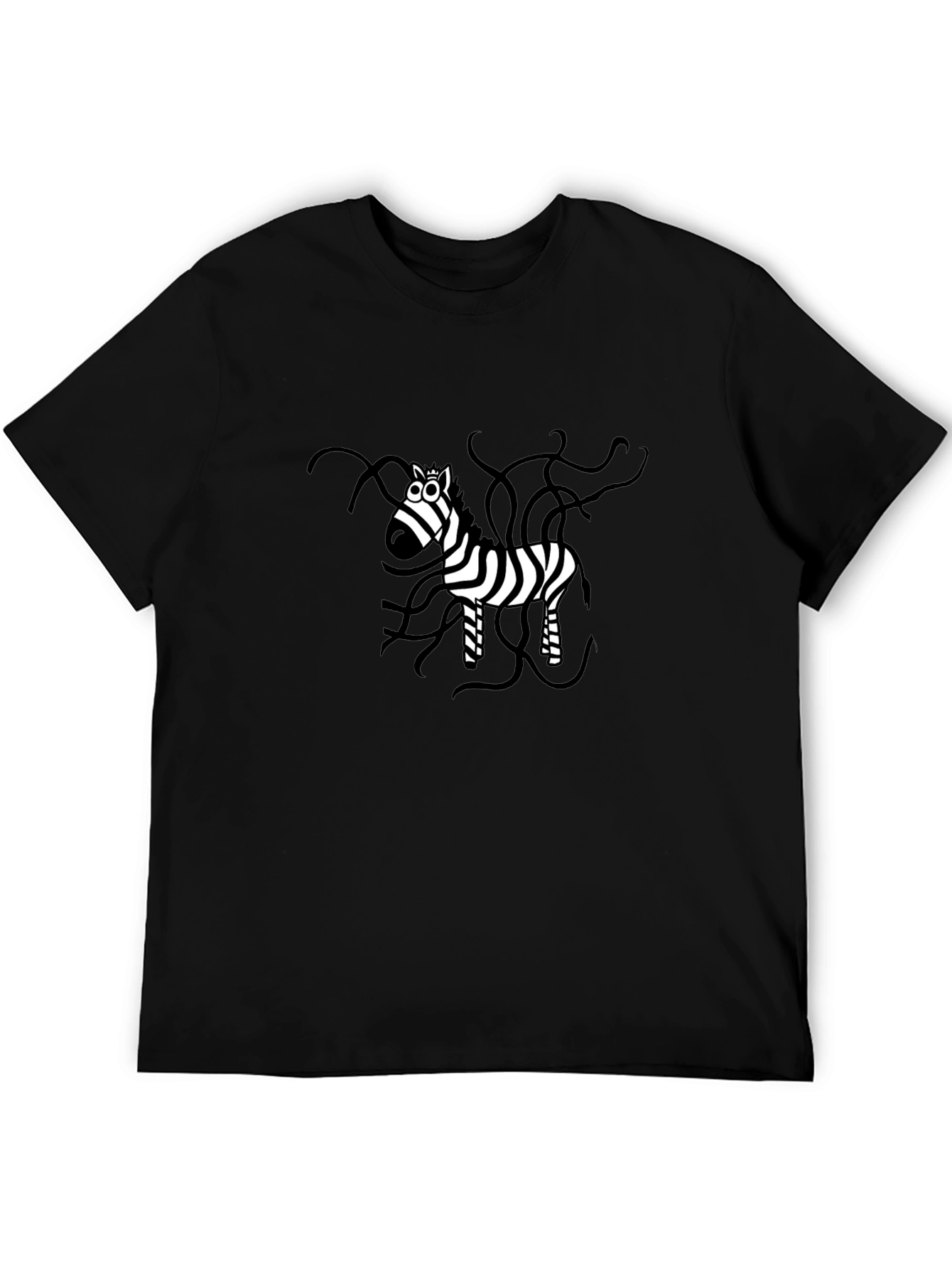 Zebra Graphic Black T-Shirt - Quirky Animal Print