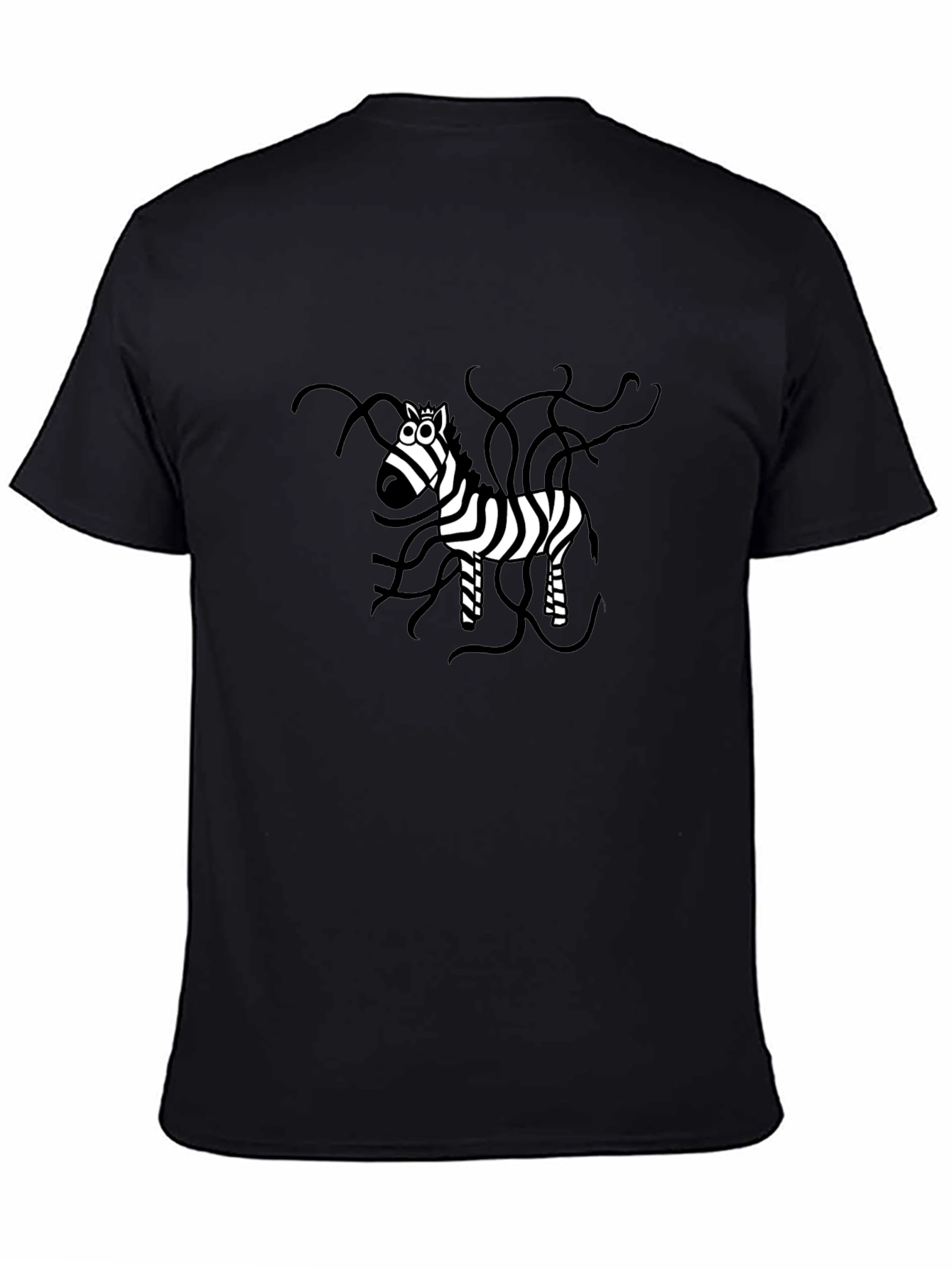 Zebra Graphic Black T-Shirt - Quirky Animal Print