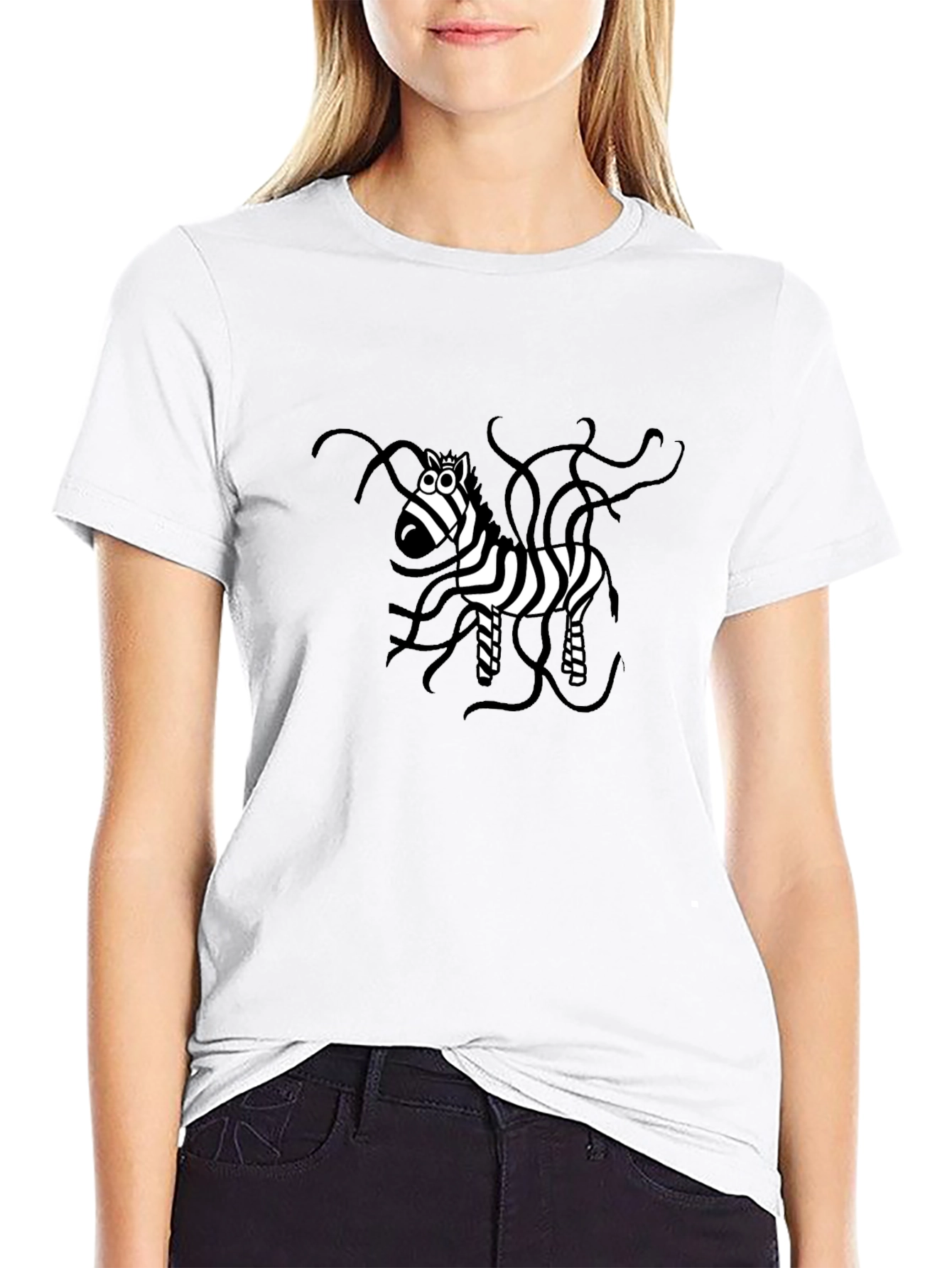Zebra Graphic Black T-Shirt - Quirky Animal Print
