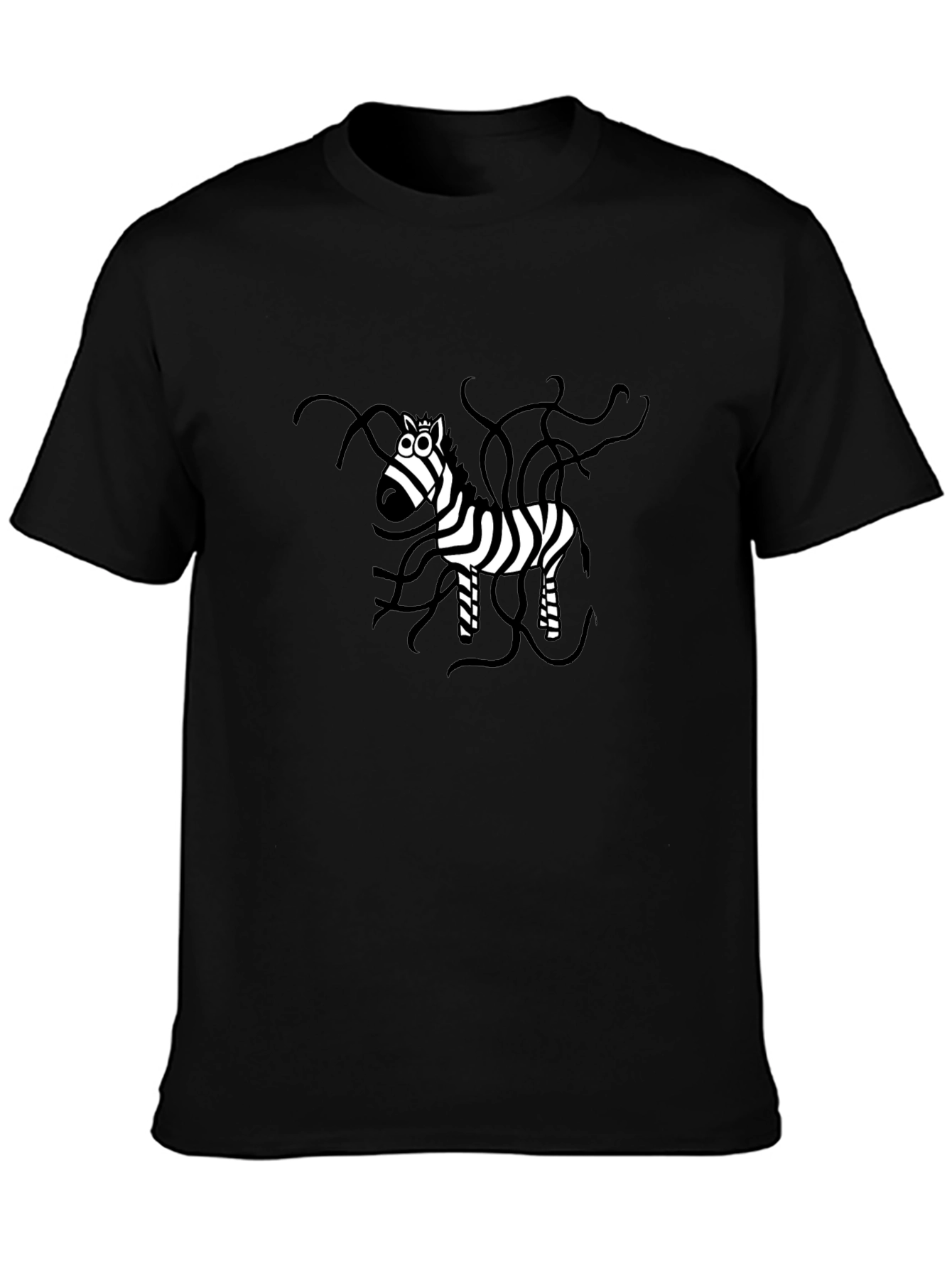 Zebra Graphic Black T-Shirt - Quirky Animal Print