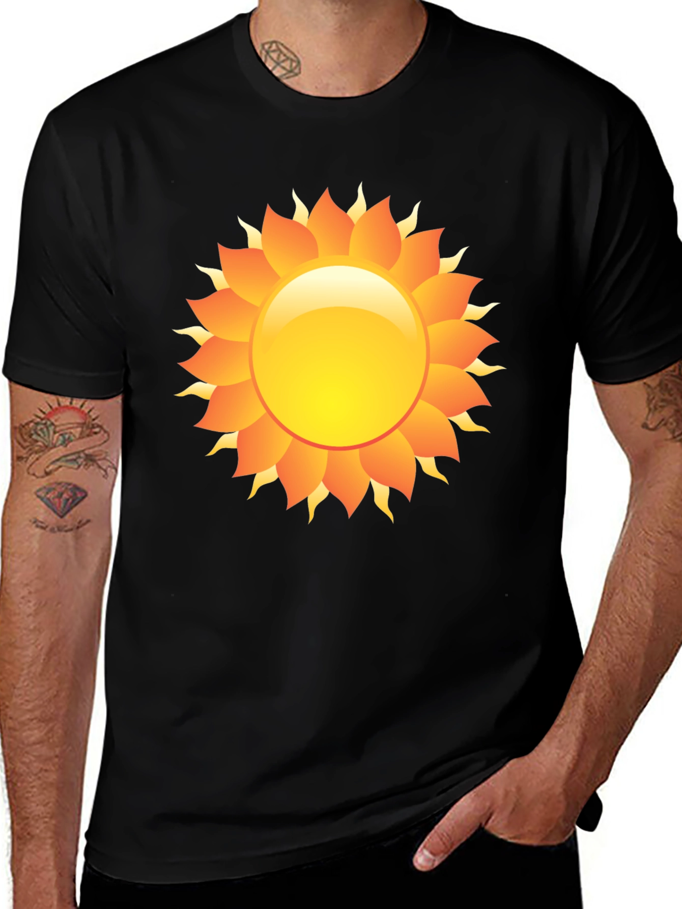 Radiant Sun Graphic Black T-Shirt