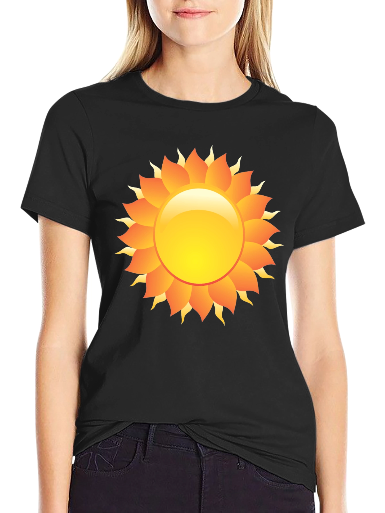 Radiant Sun Graphic Black T-Shirt