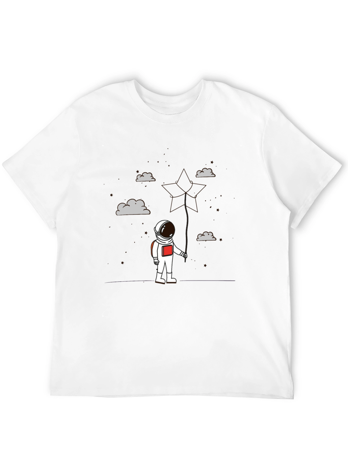 Astronaut in Clouds Graphic Tee - Modern Black T-Shirt