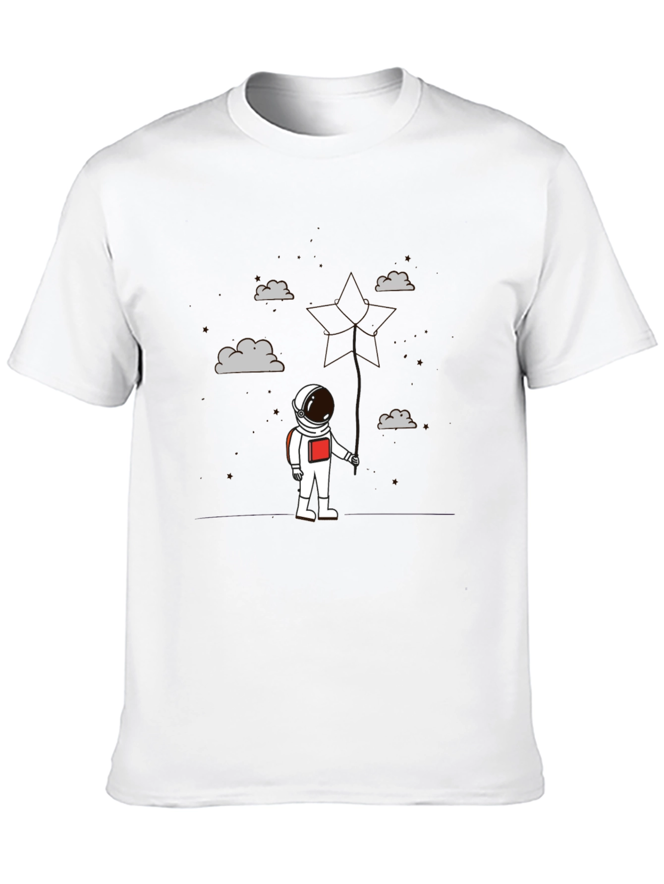 Astronaut in Clouds Graphic Tee - Modern Black T-Shirt