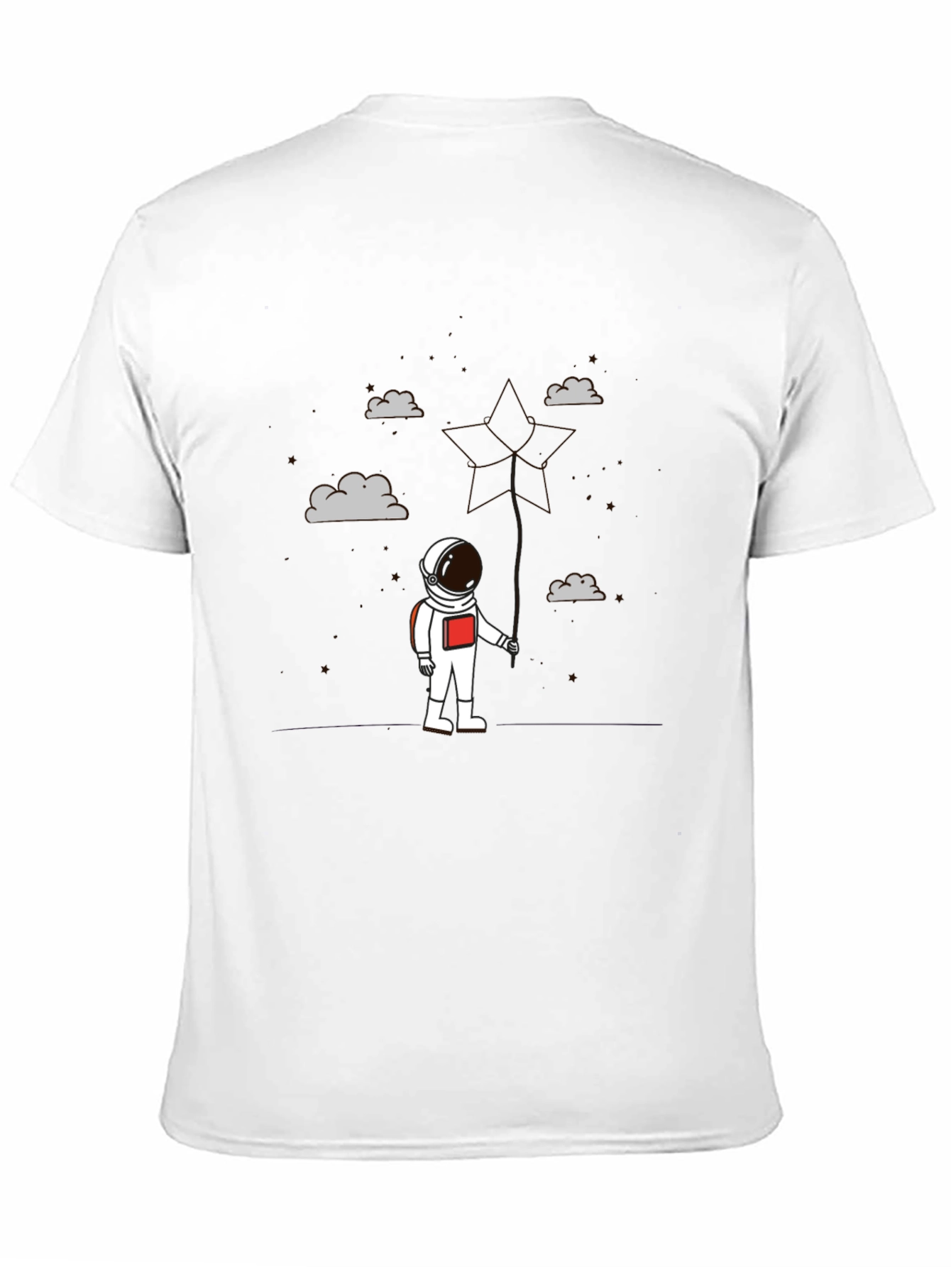 Astronaut in Clouds Graphic Tee - Modern Black T-Shirt
