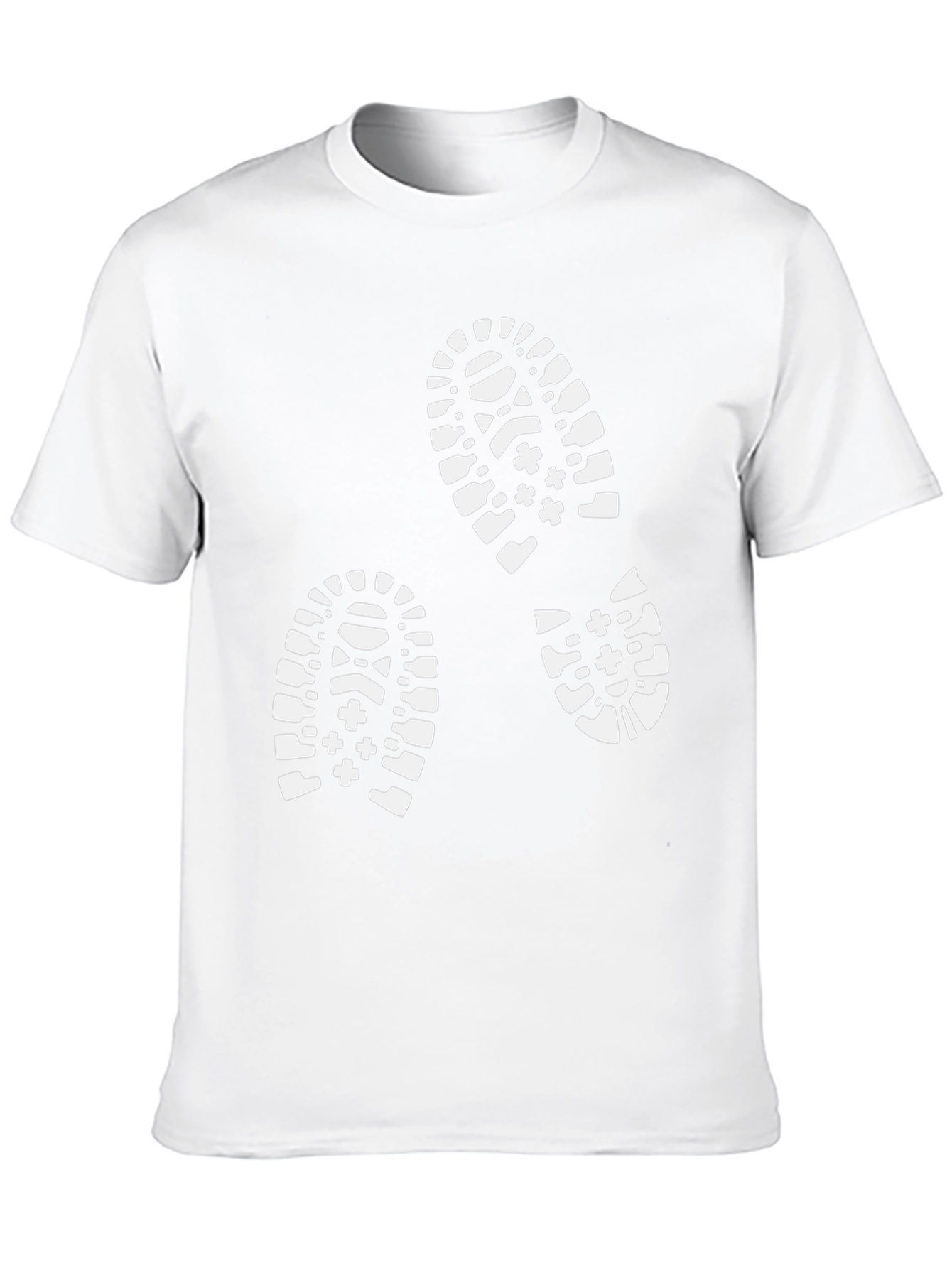 Black T-Shirt with White Footprint Design