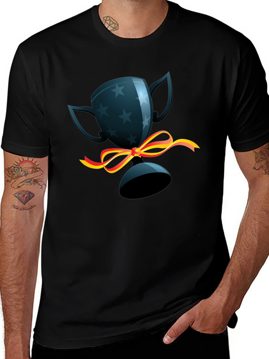 Black Trophy Graphic Tee - Mens Casual Shirt