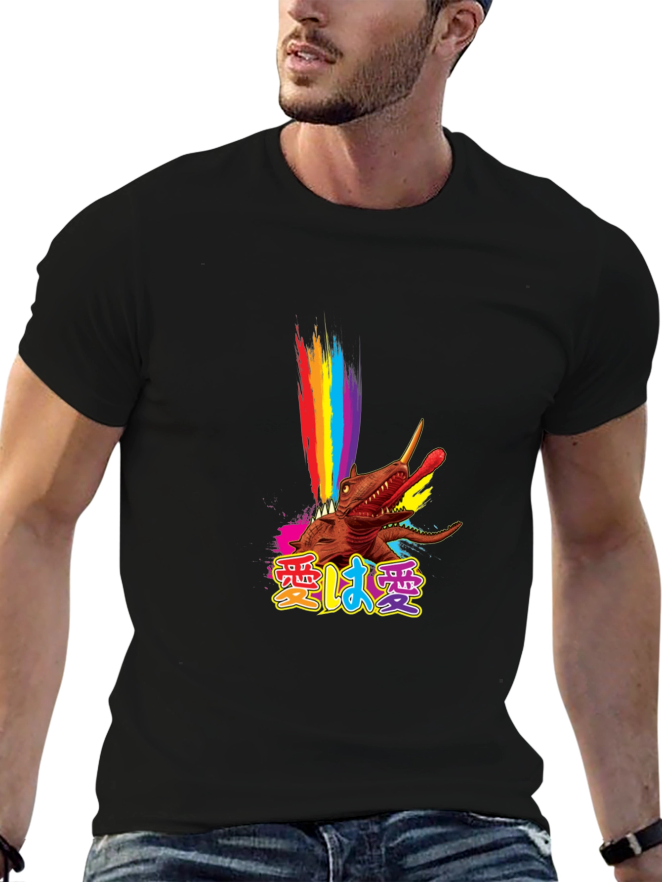 Rainbow Dinosaur T-Shirt - Funky Graphic Tee