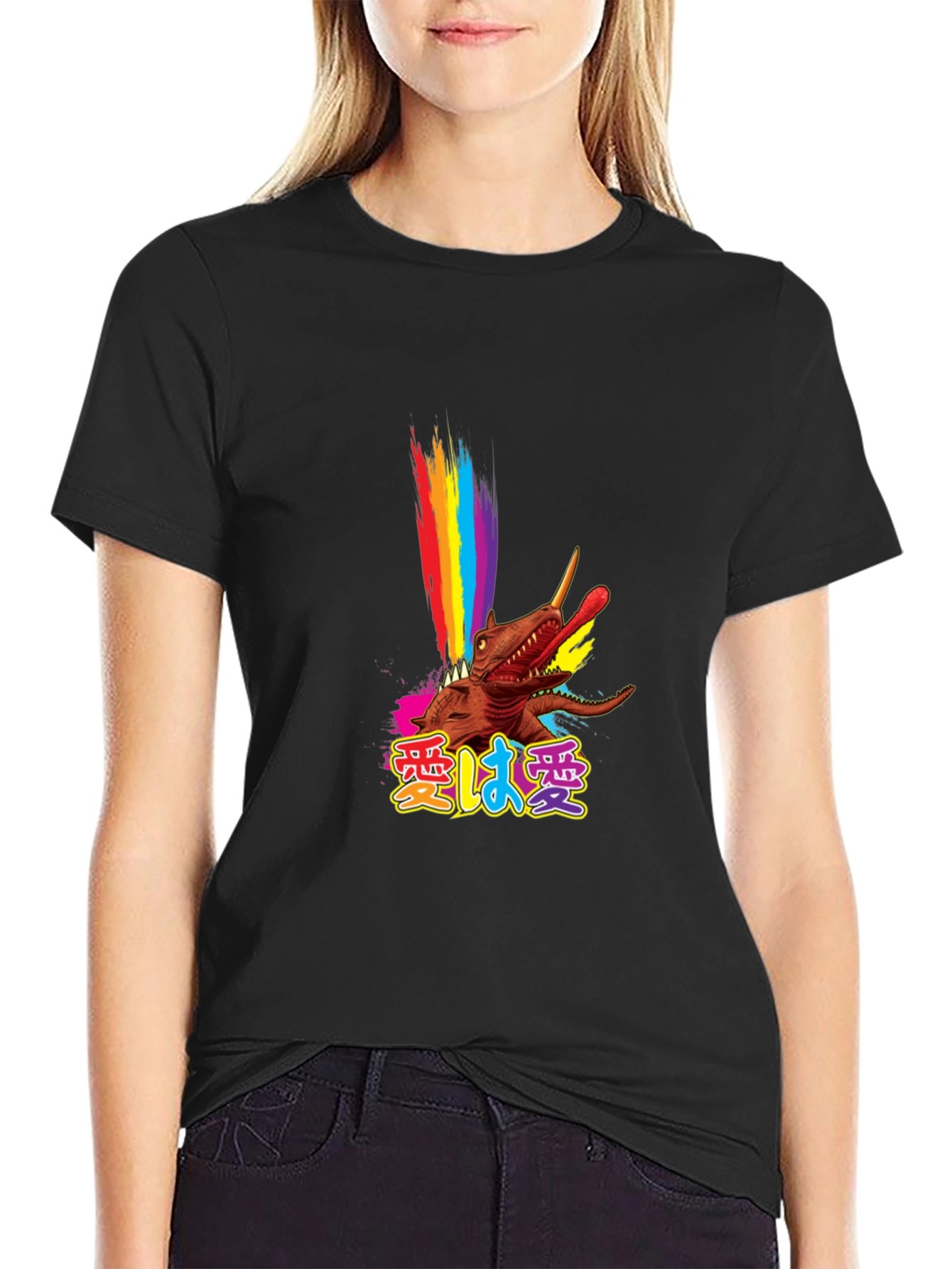 Rainbow Dinosaur T-Shirt - Funky Graphic Tee