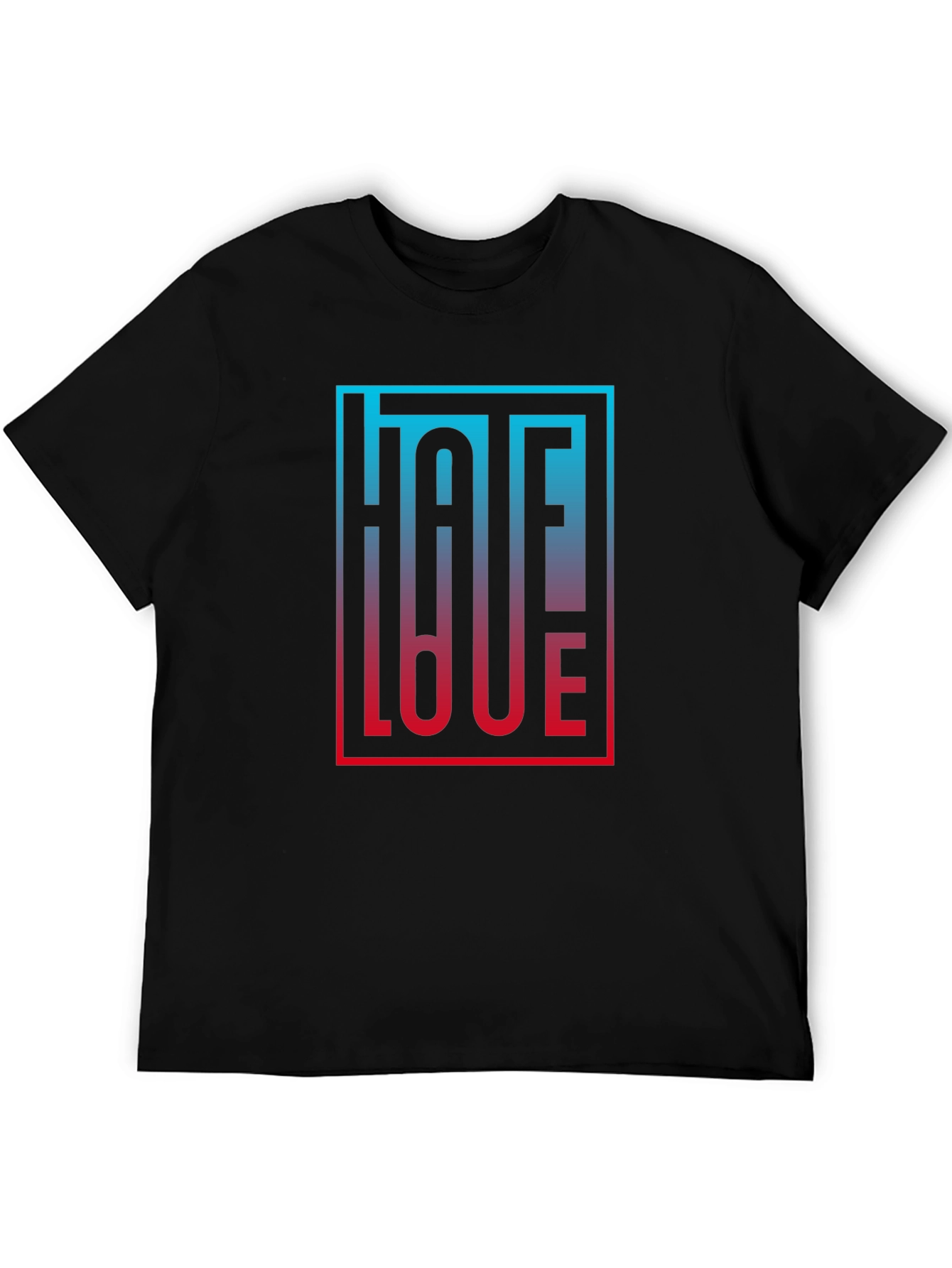 Hate Love Graphic Tee - Modern Gradient Design